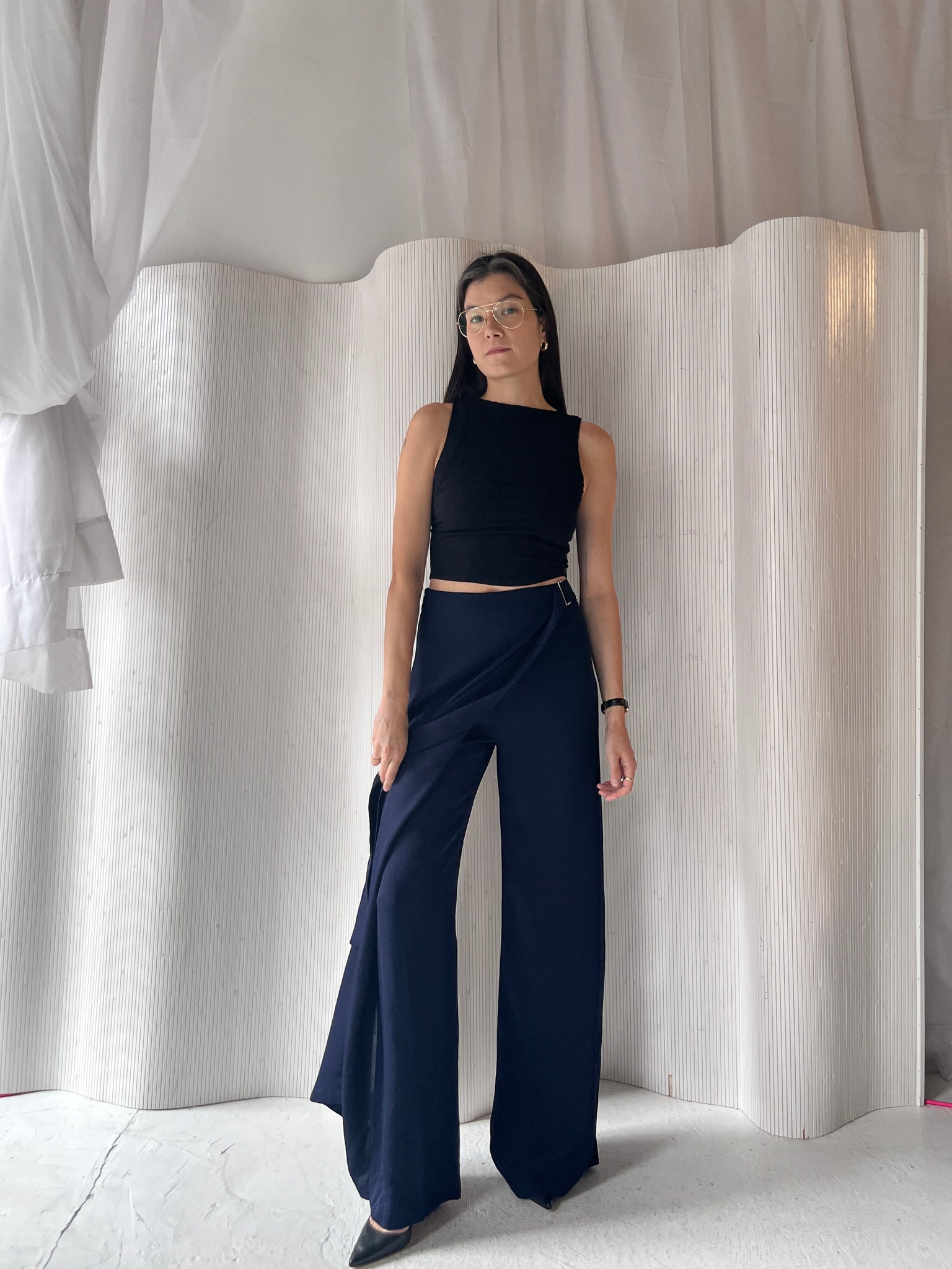 St Agni navy high waisted trouser