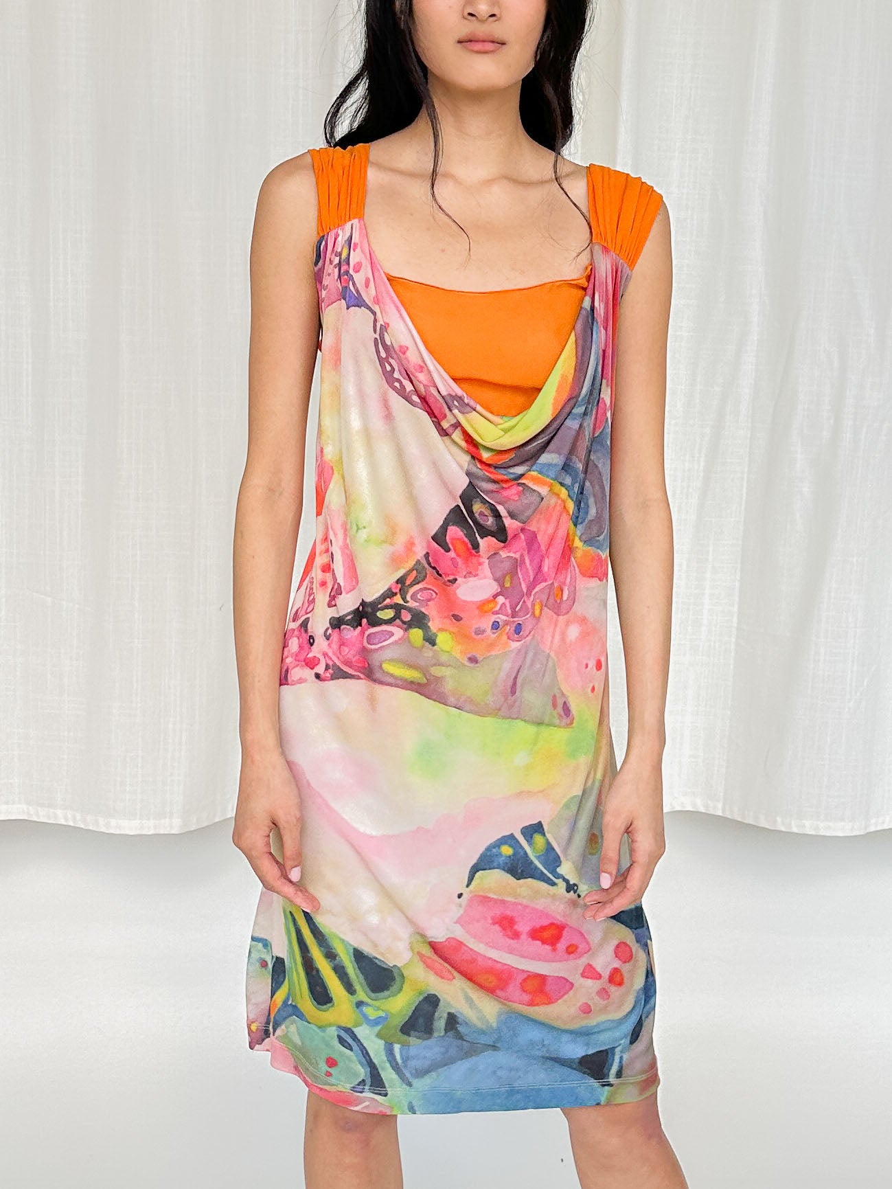 Alberta Feretti Butterfly Print Silk Dress (M)