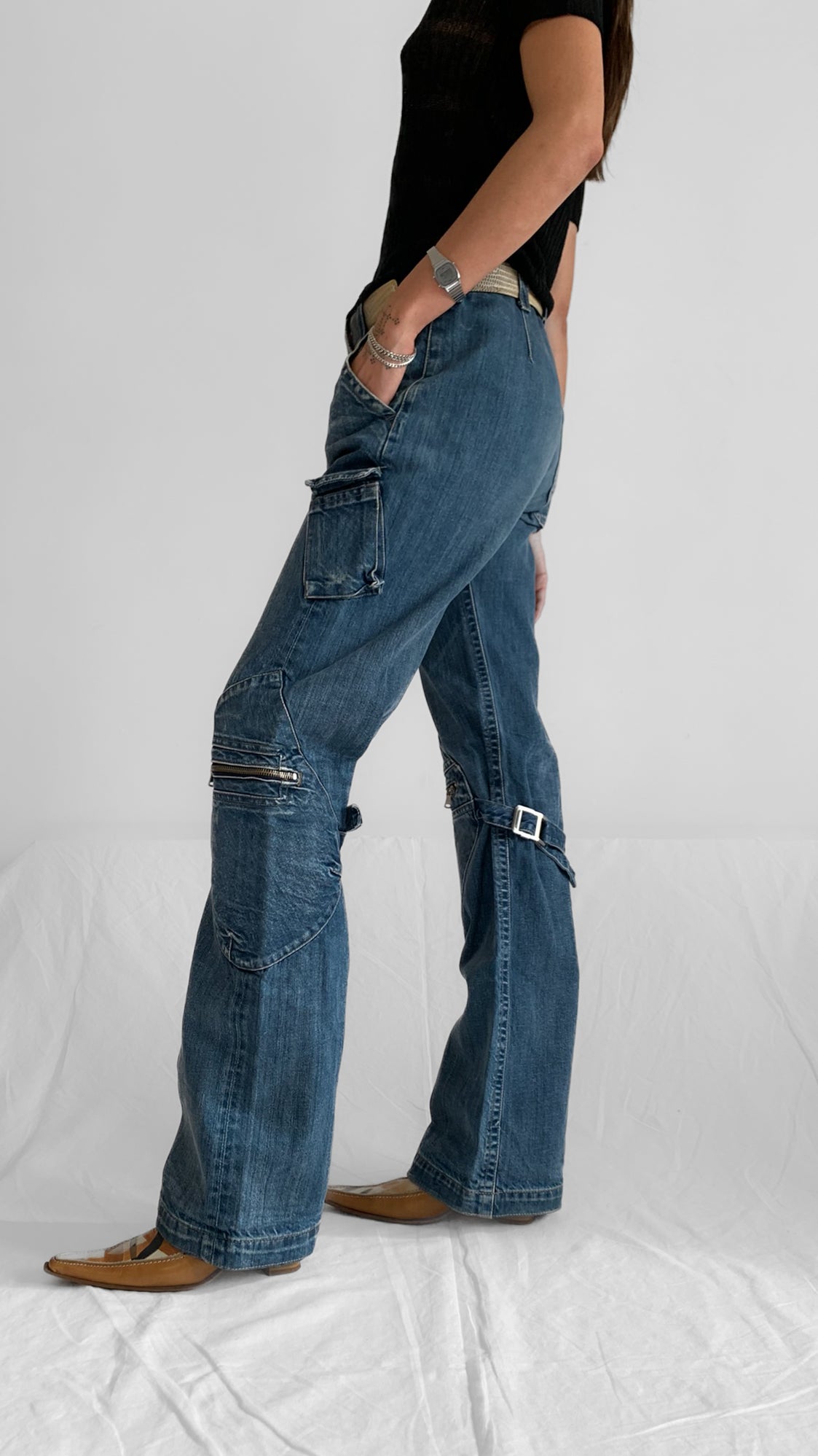 Armani Zip-Knee Cargo Jeans