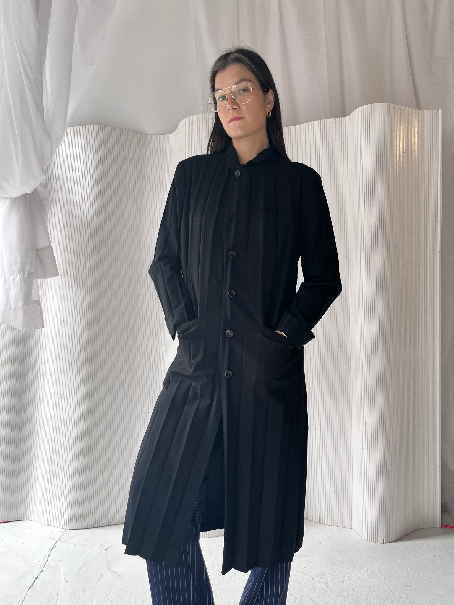 Issey Miyake black duster