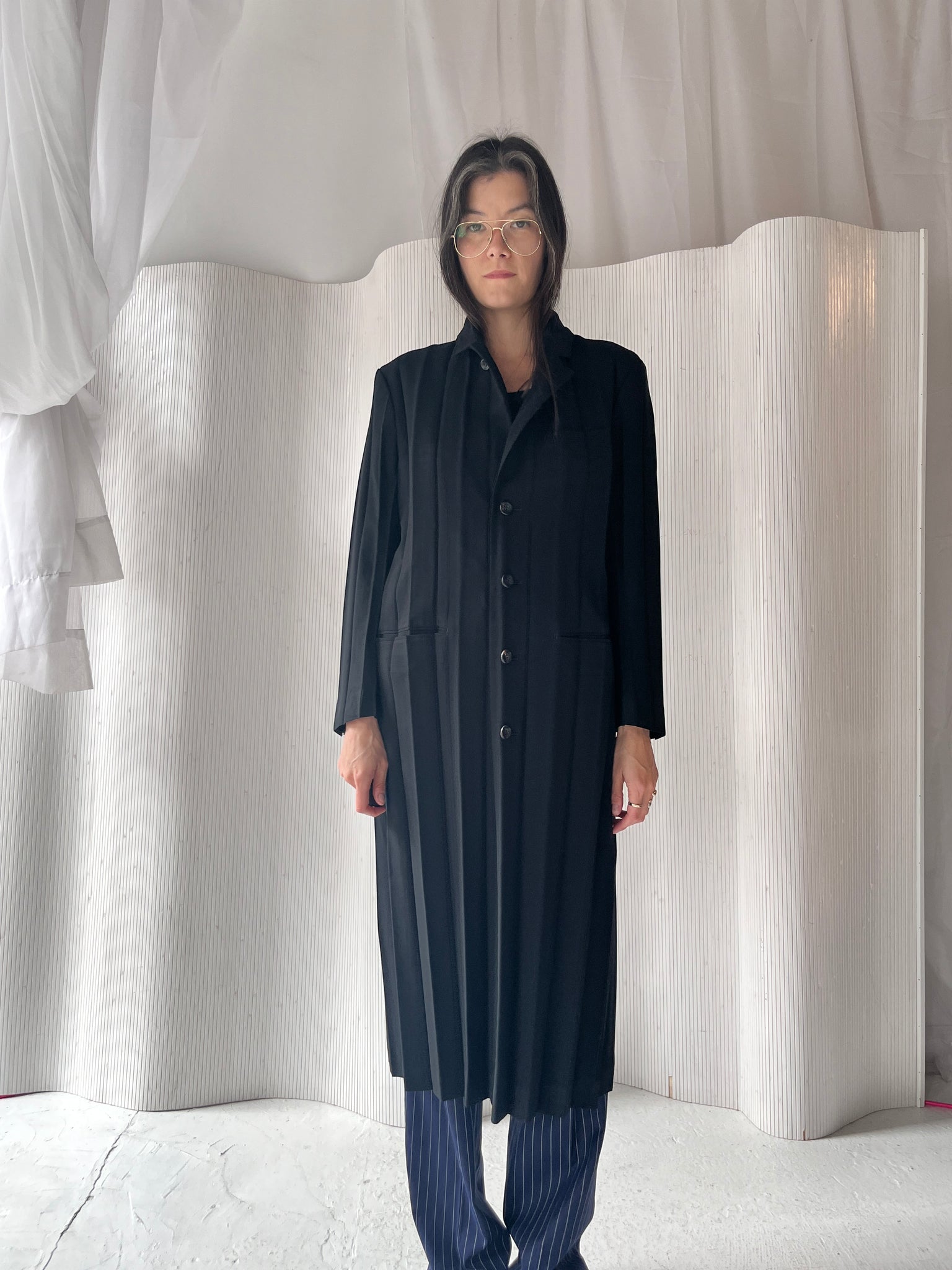 Issey Miyake black duster