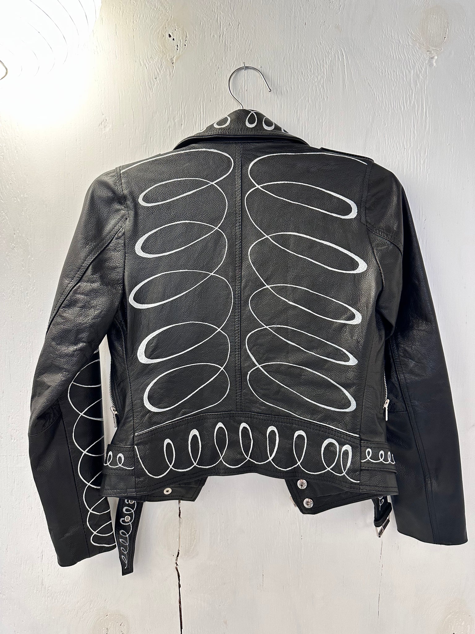 LPX handpainted swirl moto jacket