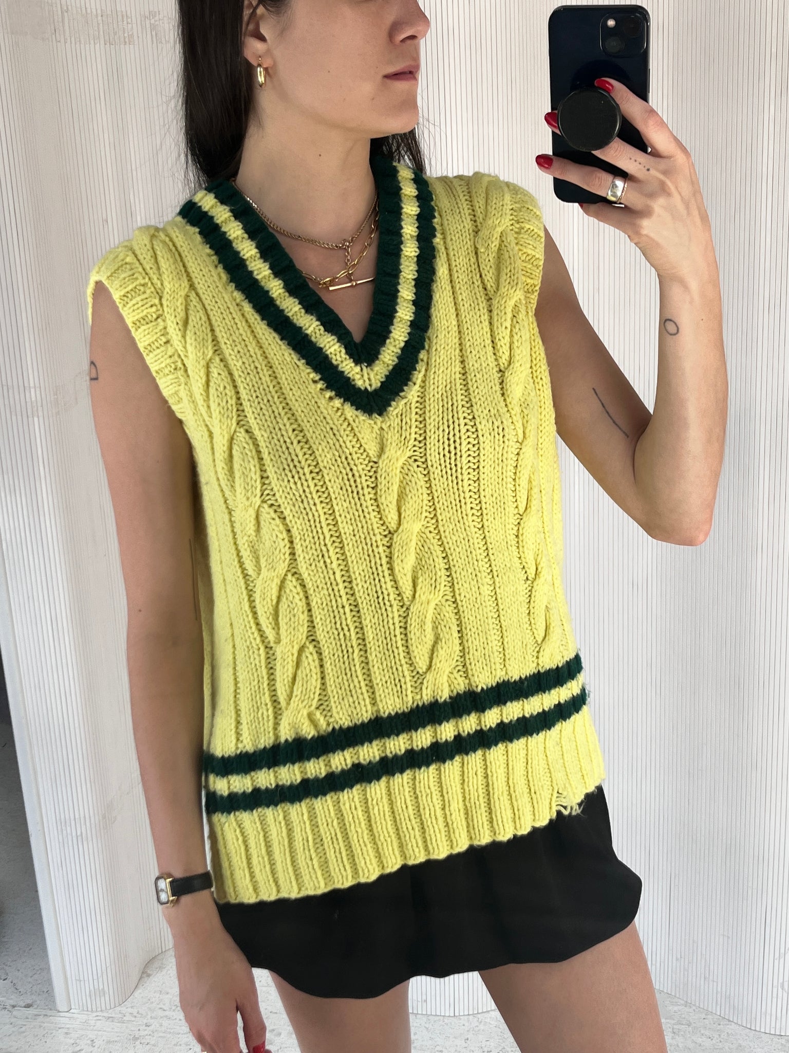 80s Neon Sweater Vest Acrylic