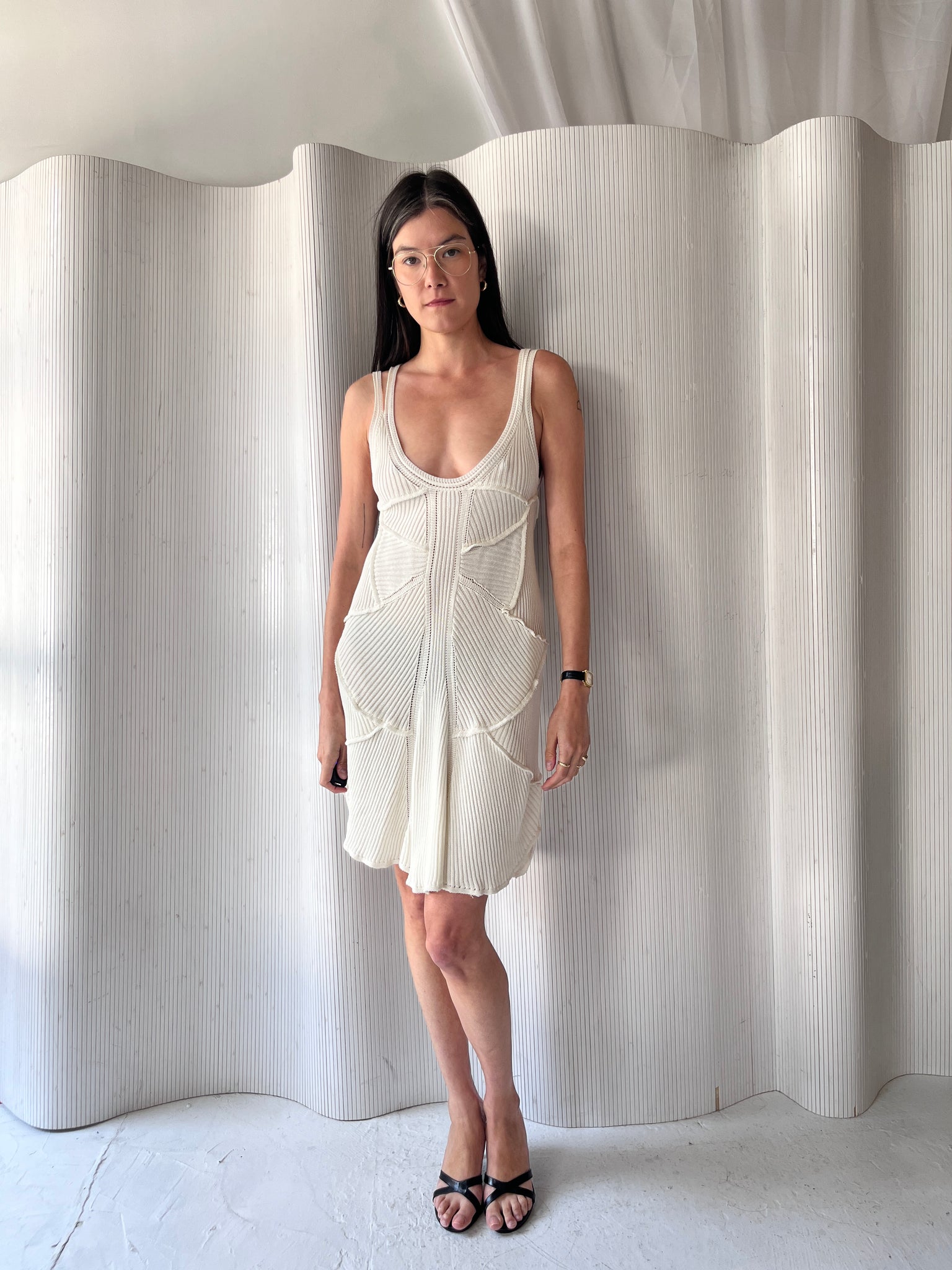 Dior 2000s White Knitted Dress