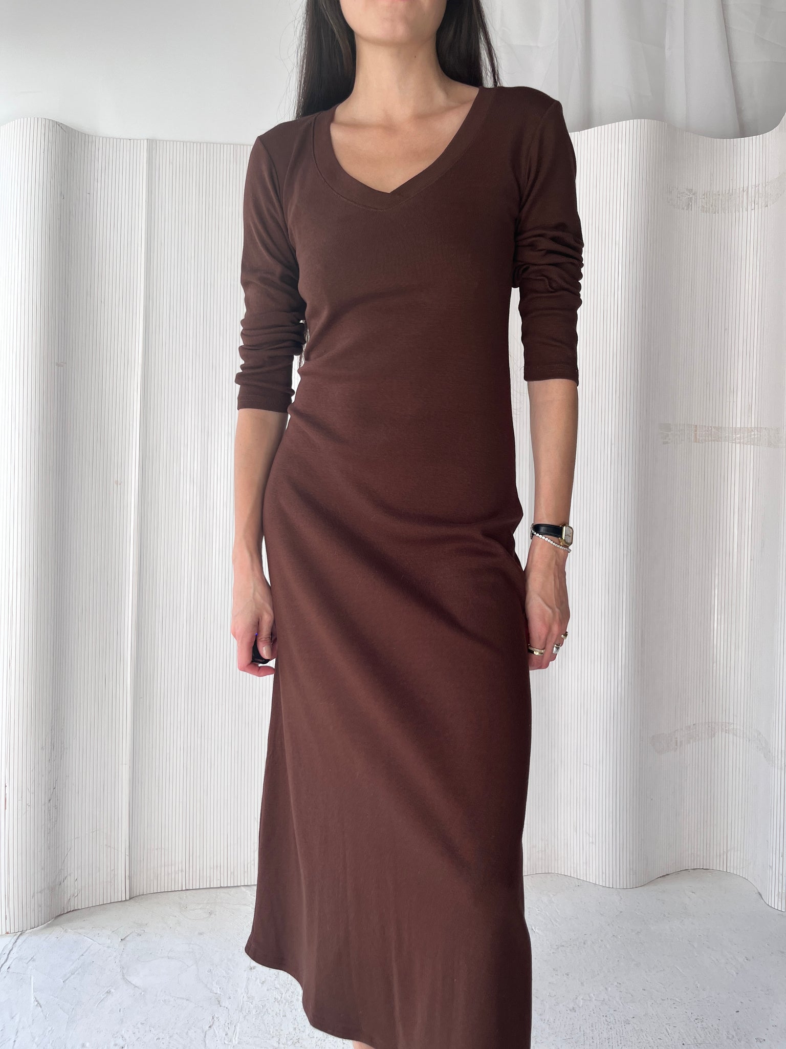 Moda International brown cotton maxi dress