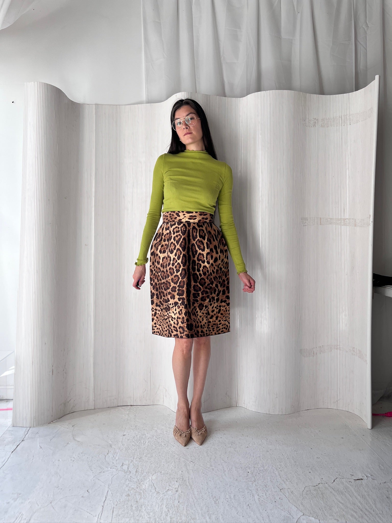 D&G 90s Leopard Pencil Skirt