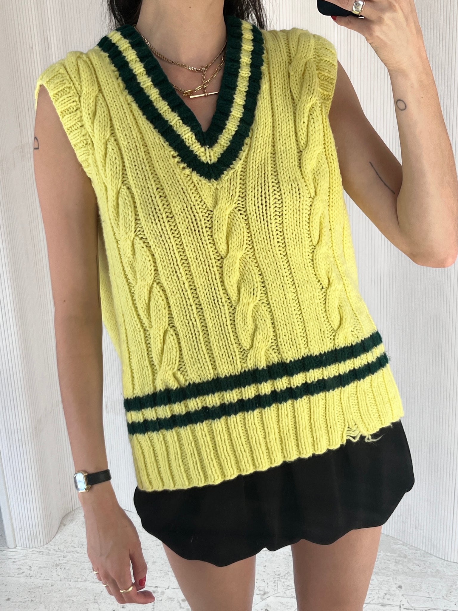 80s Neon Sweater Vest Acrylic