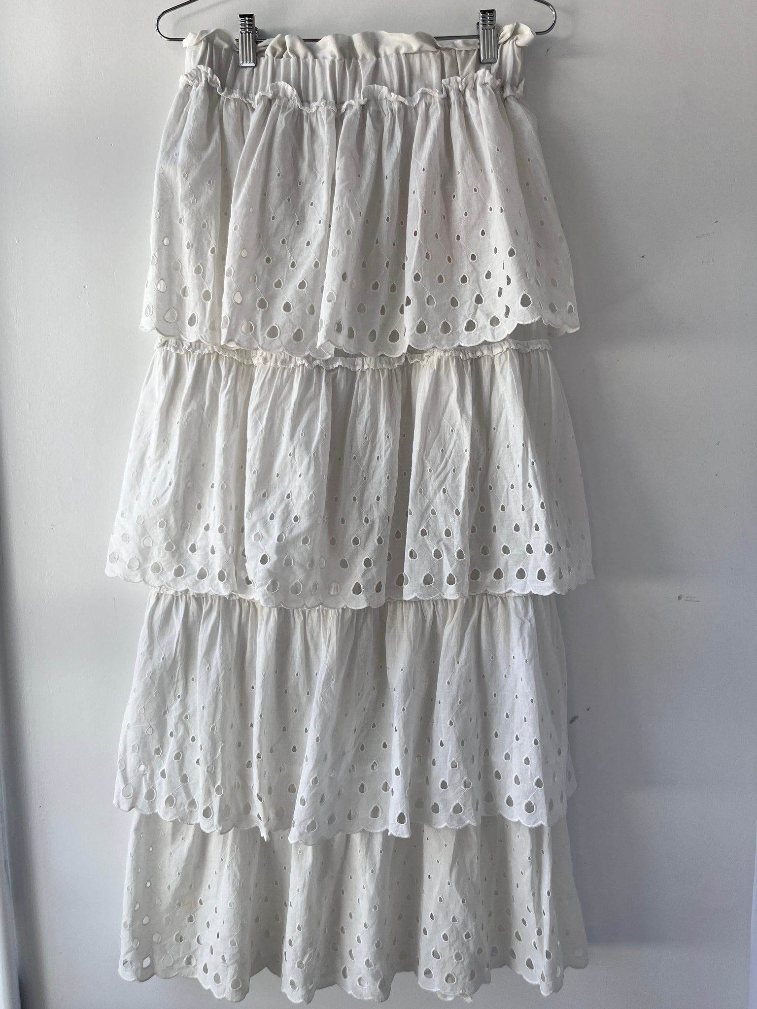 Handmade tiered eyelet skirt