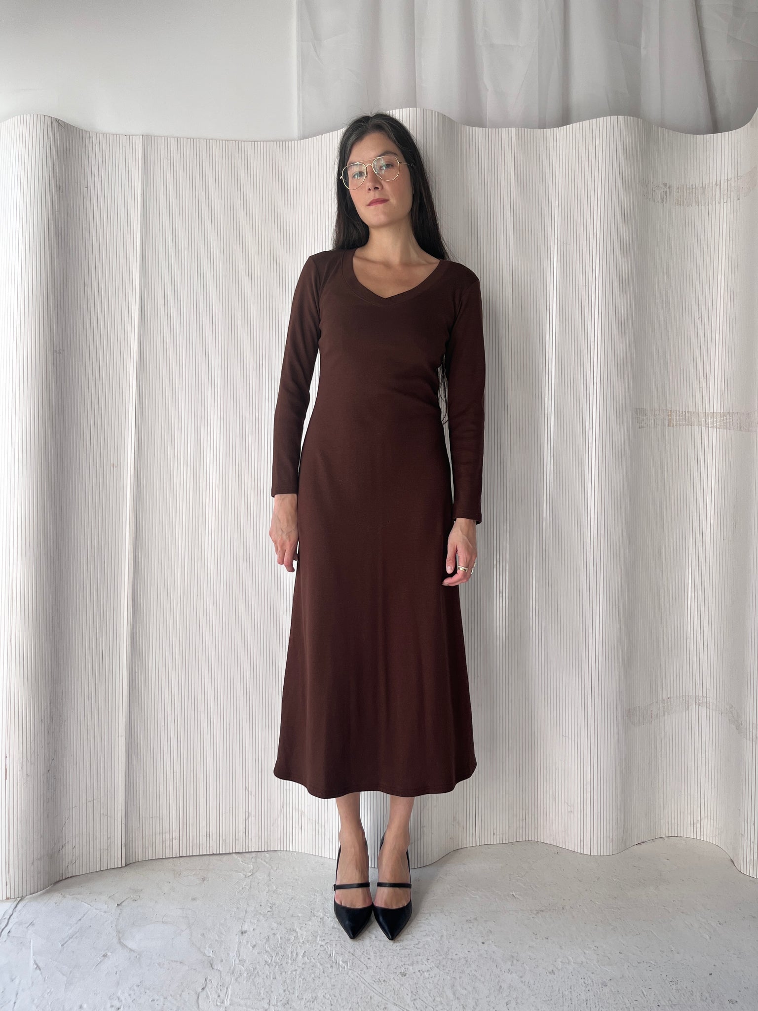 Moda International brown cotton maxi dress