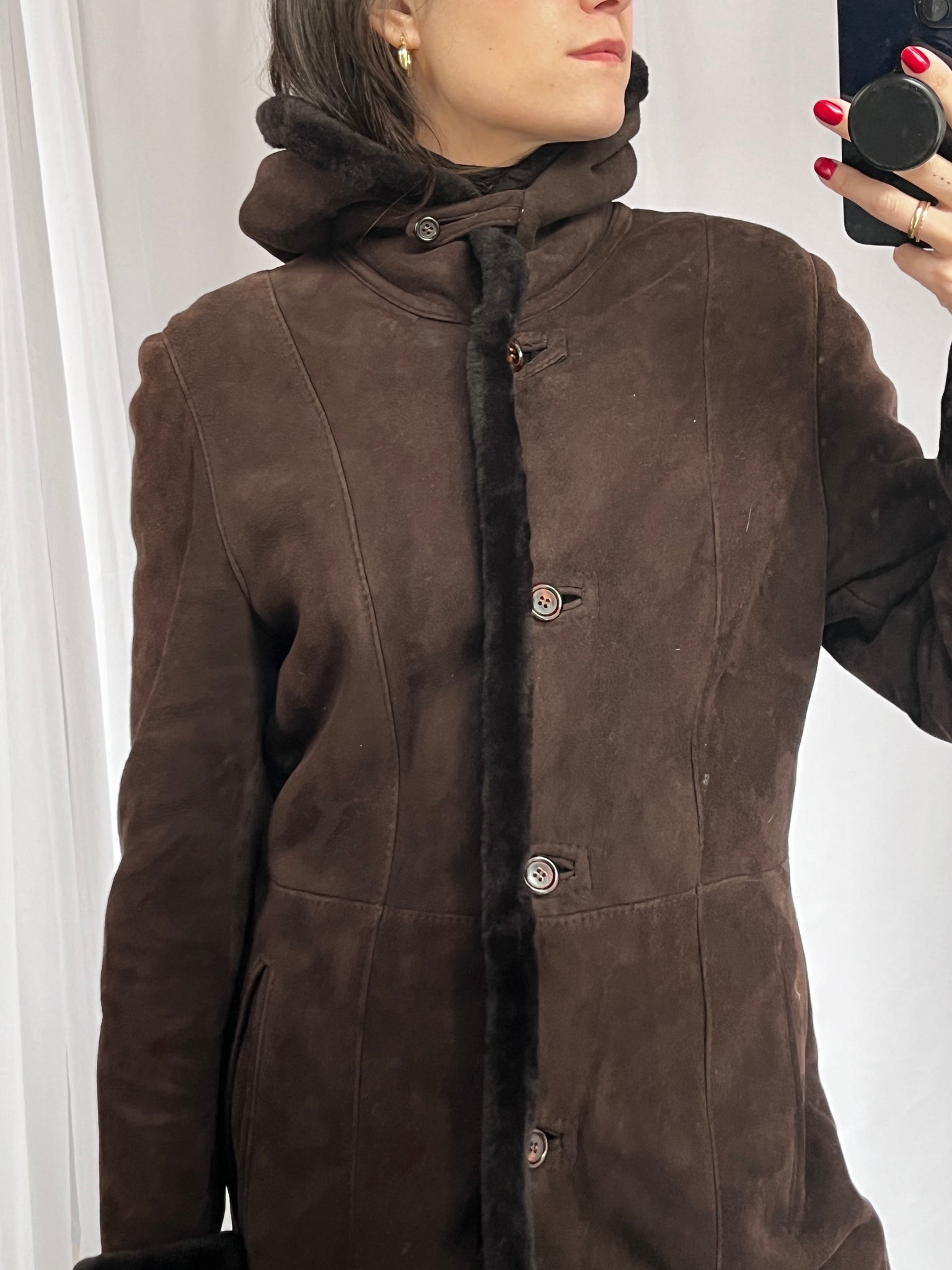 Chocolate Lambskin Maxi Coat