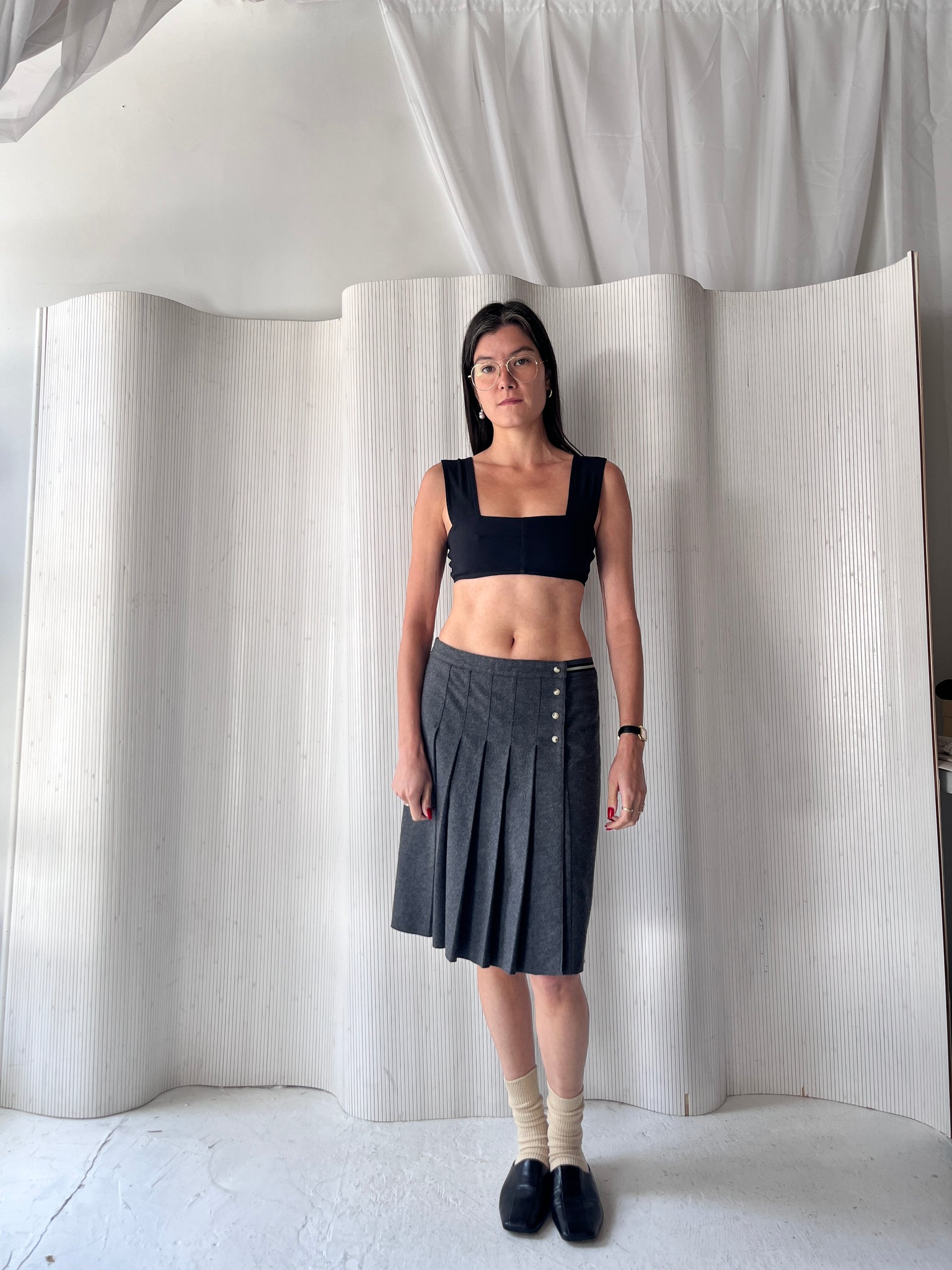 Prada Grey Wrap Skirt