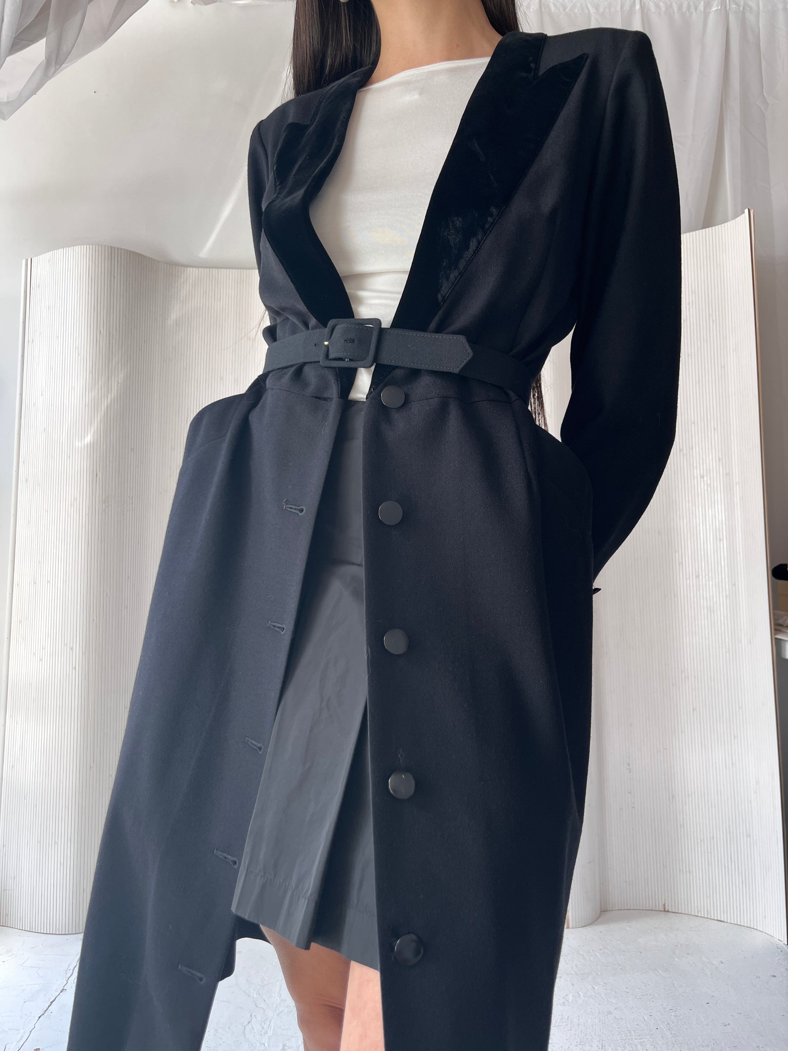 Dior Black Wool Belted Dress