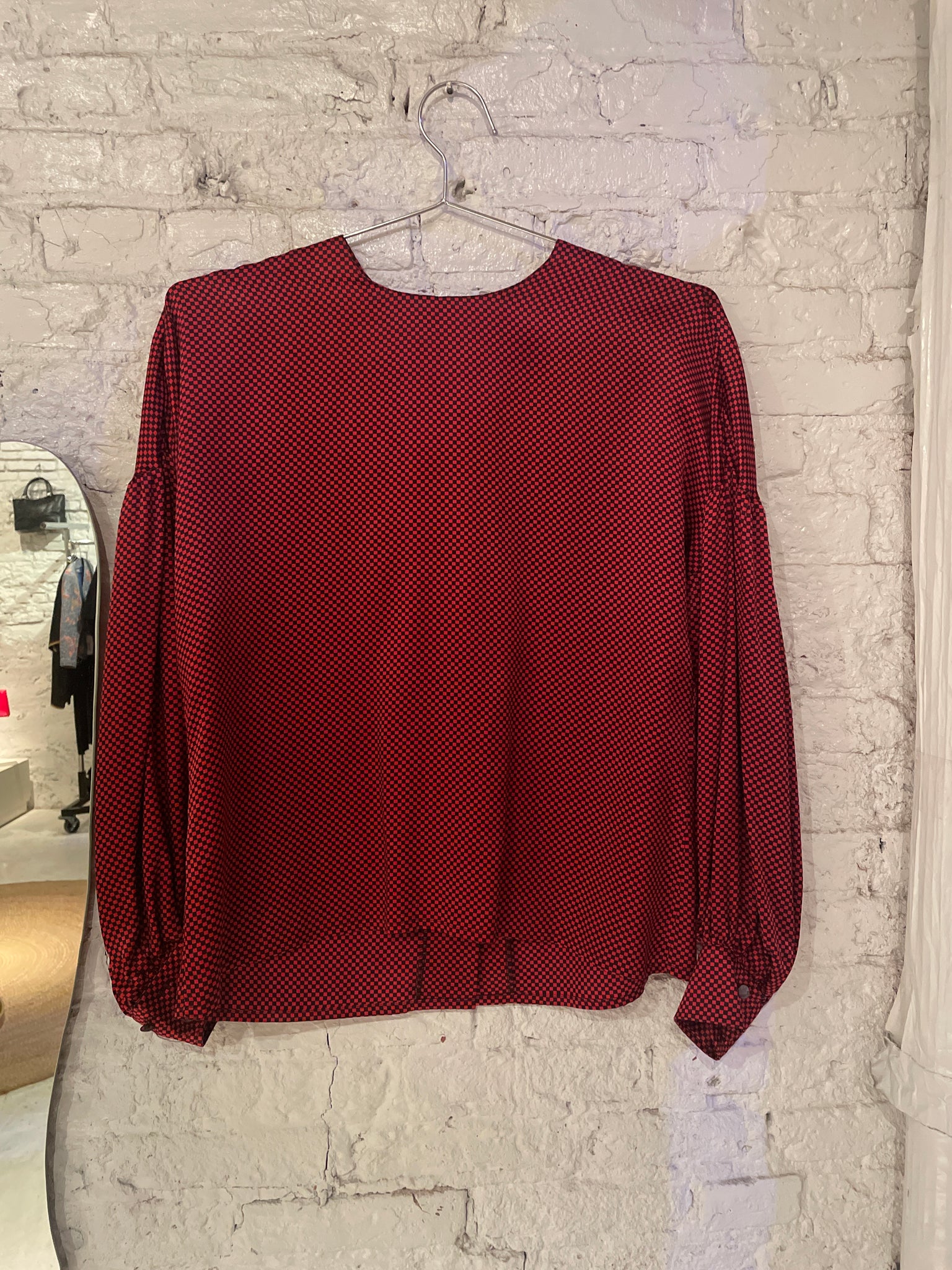 Celine Silk Harlequin Blouse (L)