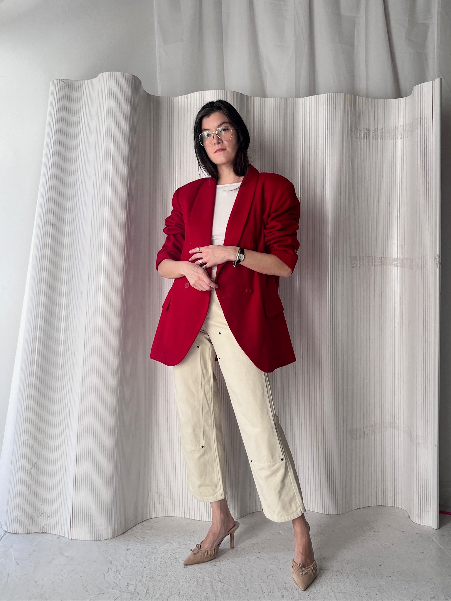 Vintage Cherry Wool Blazer