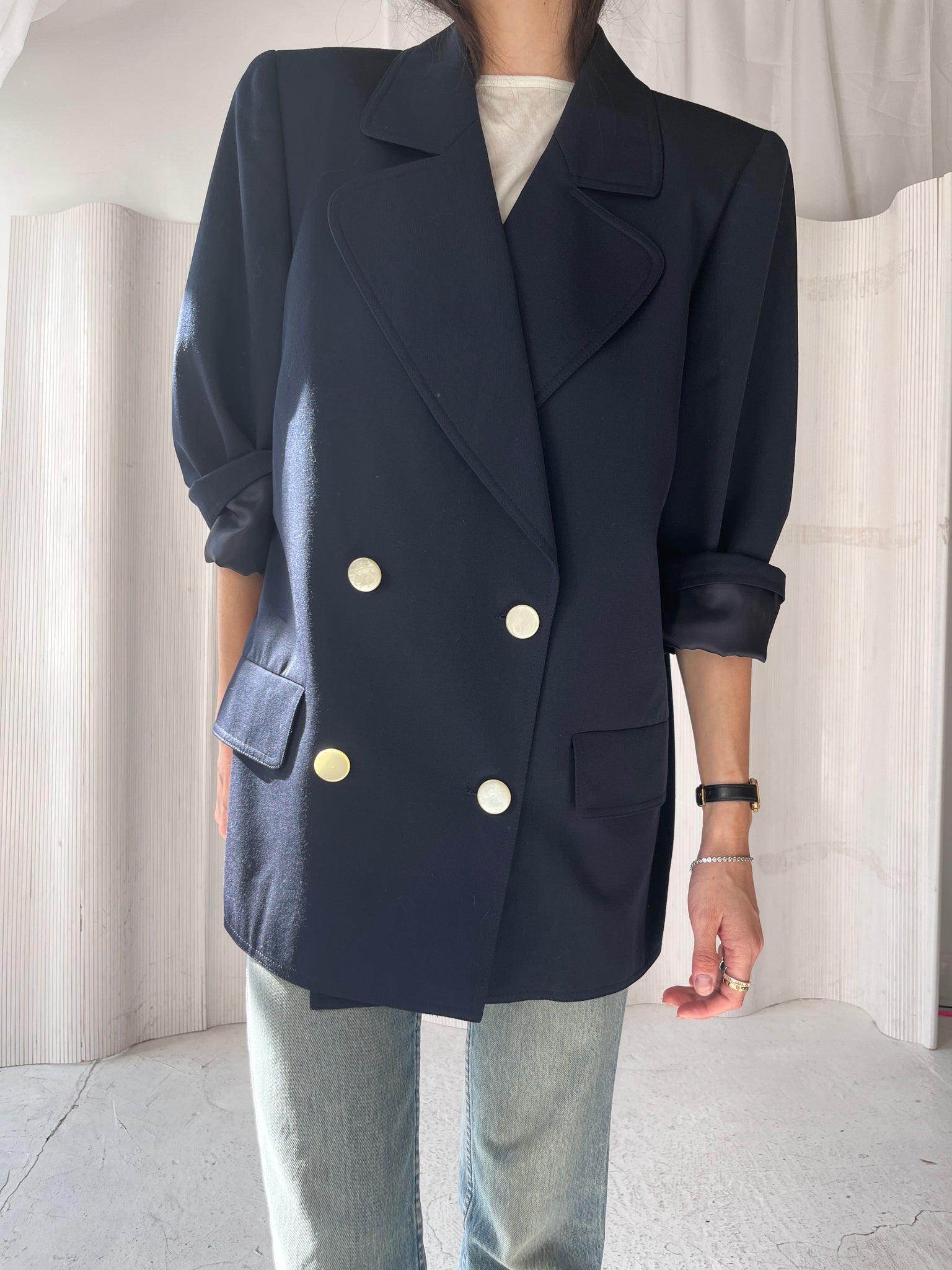 Valentino navy trapeze jacket