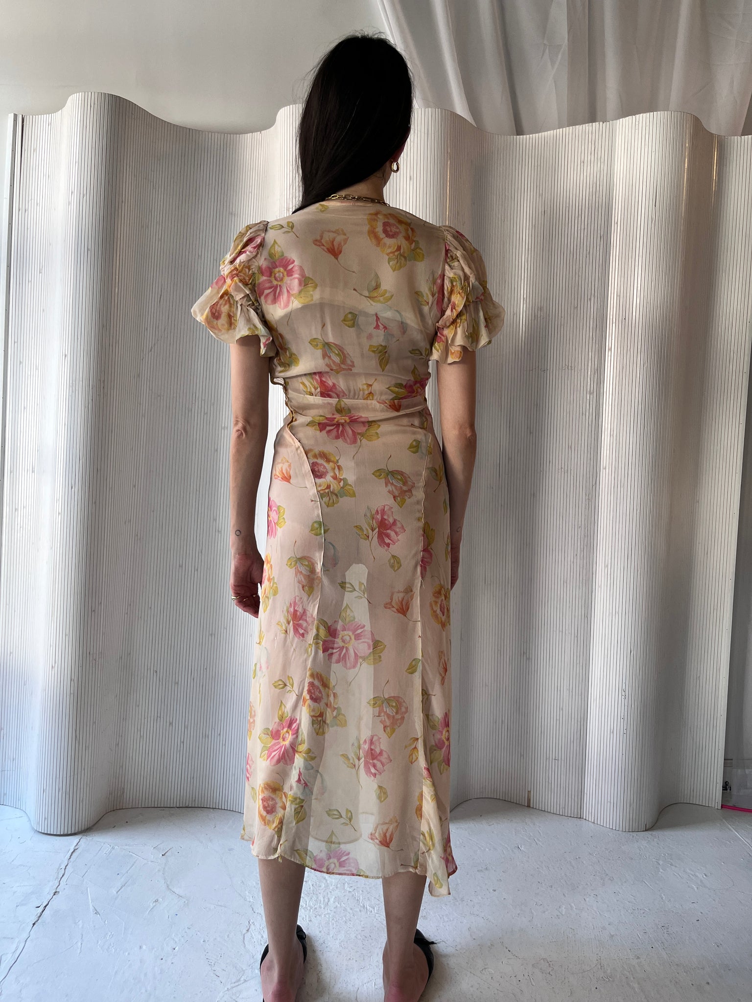 Floral sheer maxi dress