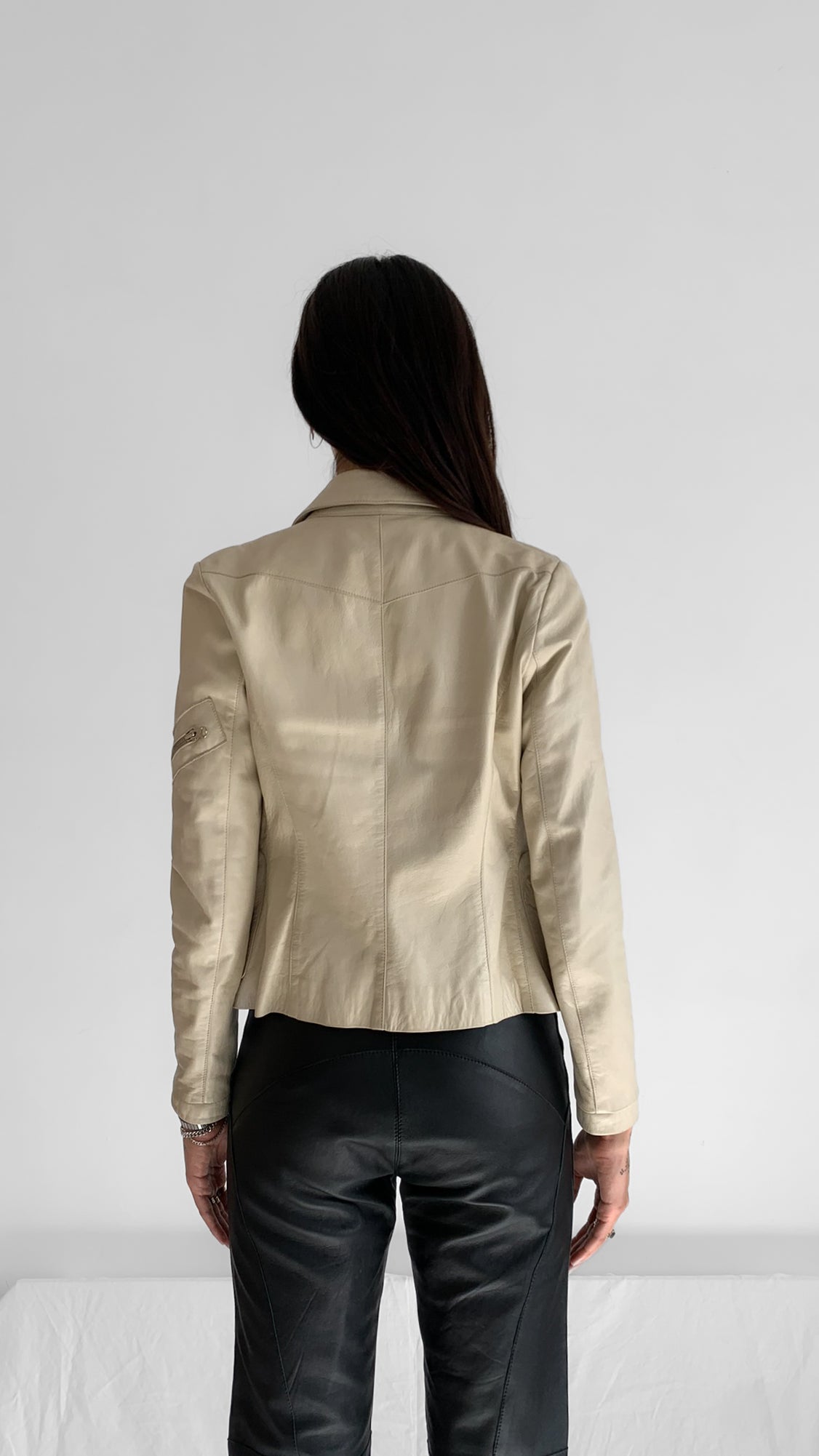 Crema Multi-Zip Leather Jacket