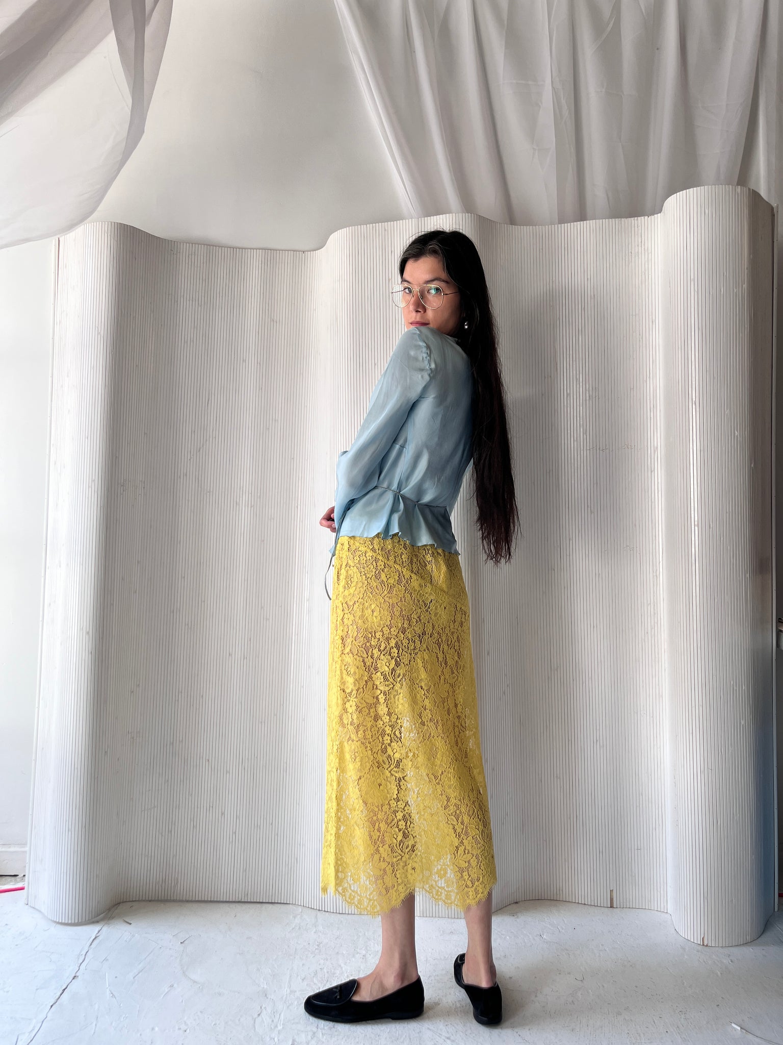 Doen yellow lace skirt