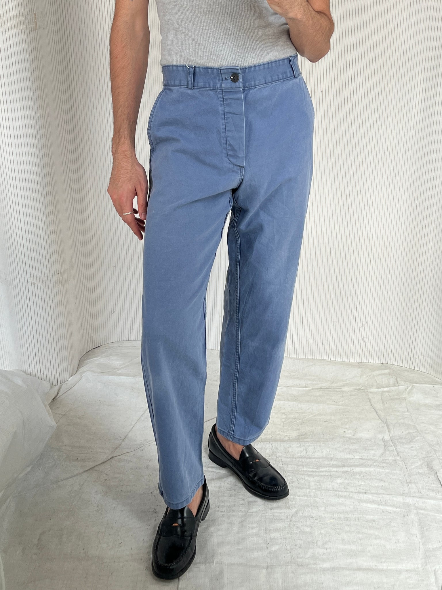 Blue Cotton Chinos