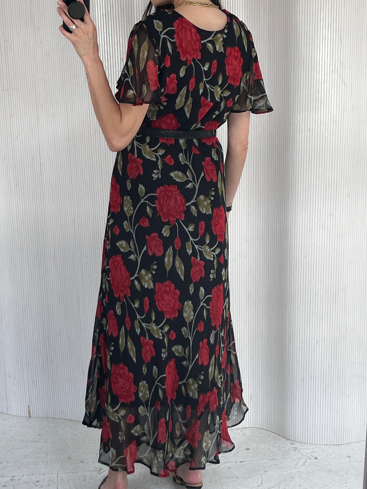 Rose print gown