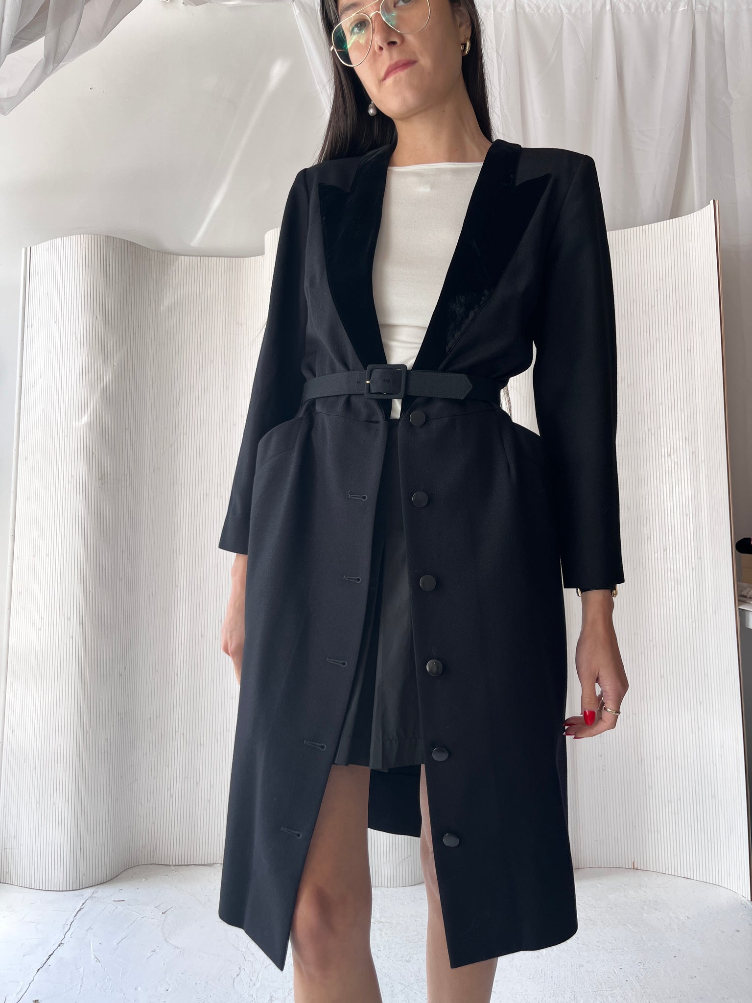 Dior Black Wool Belted Dress