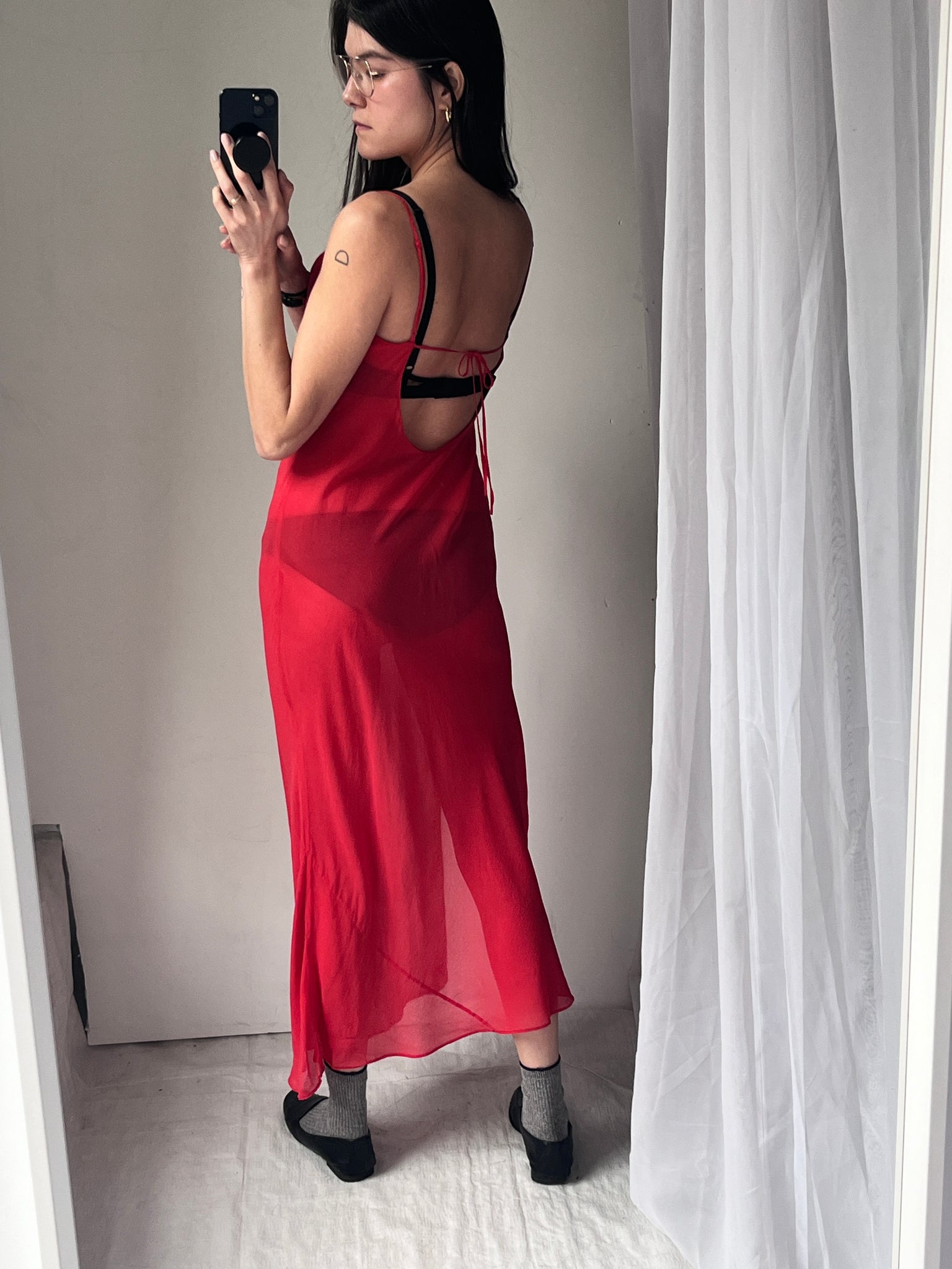 Vintage Victoria’s Secret Silk Chiffon Red Dress