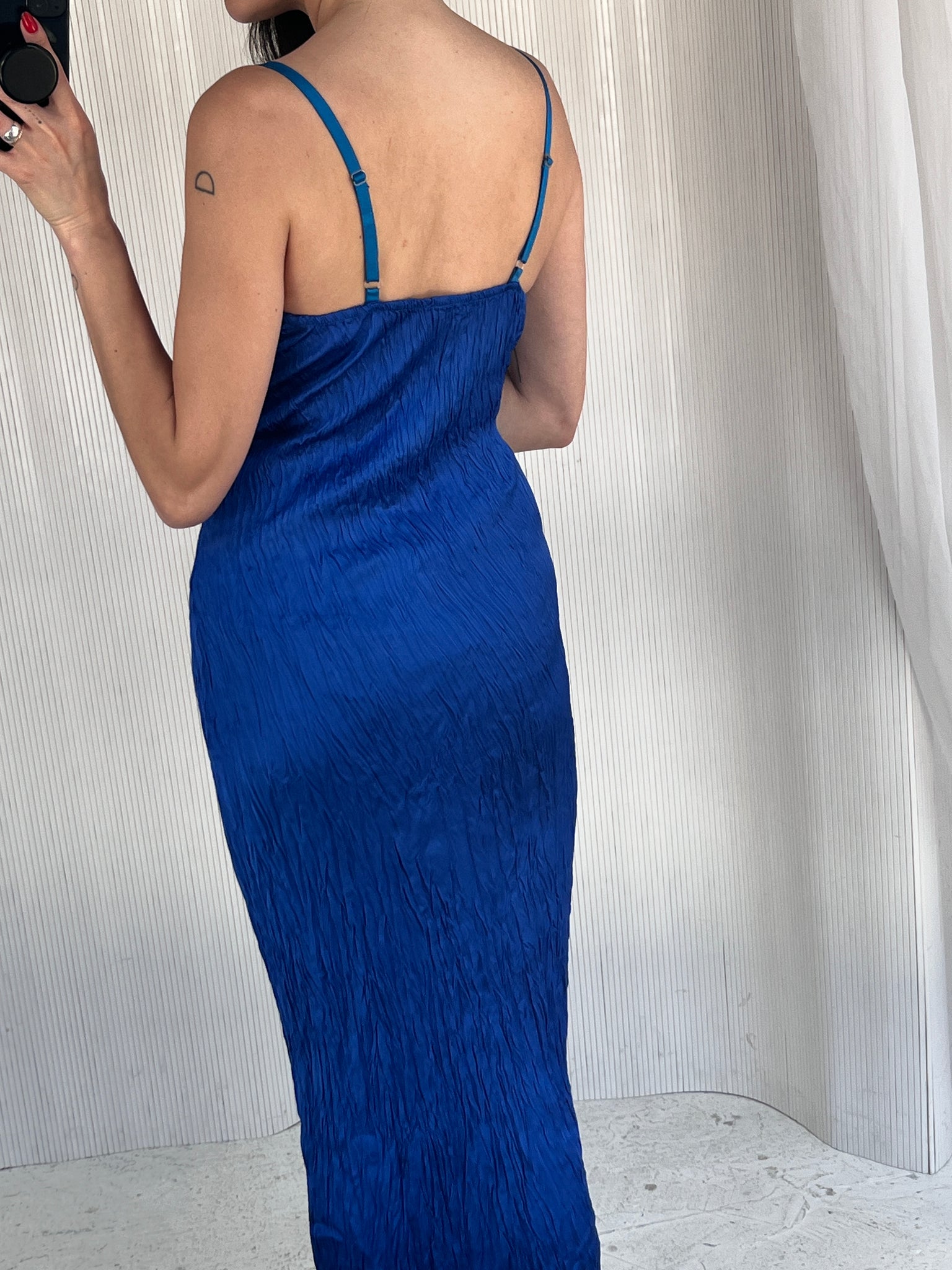 Floreiza Cobalt Plisse dress