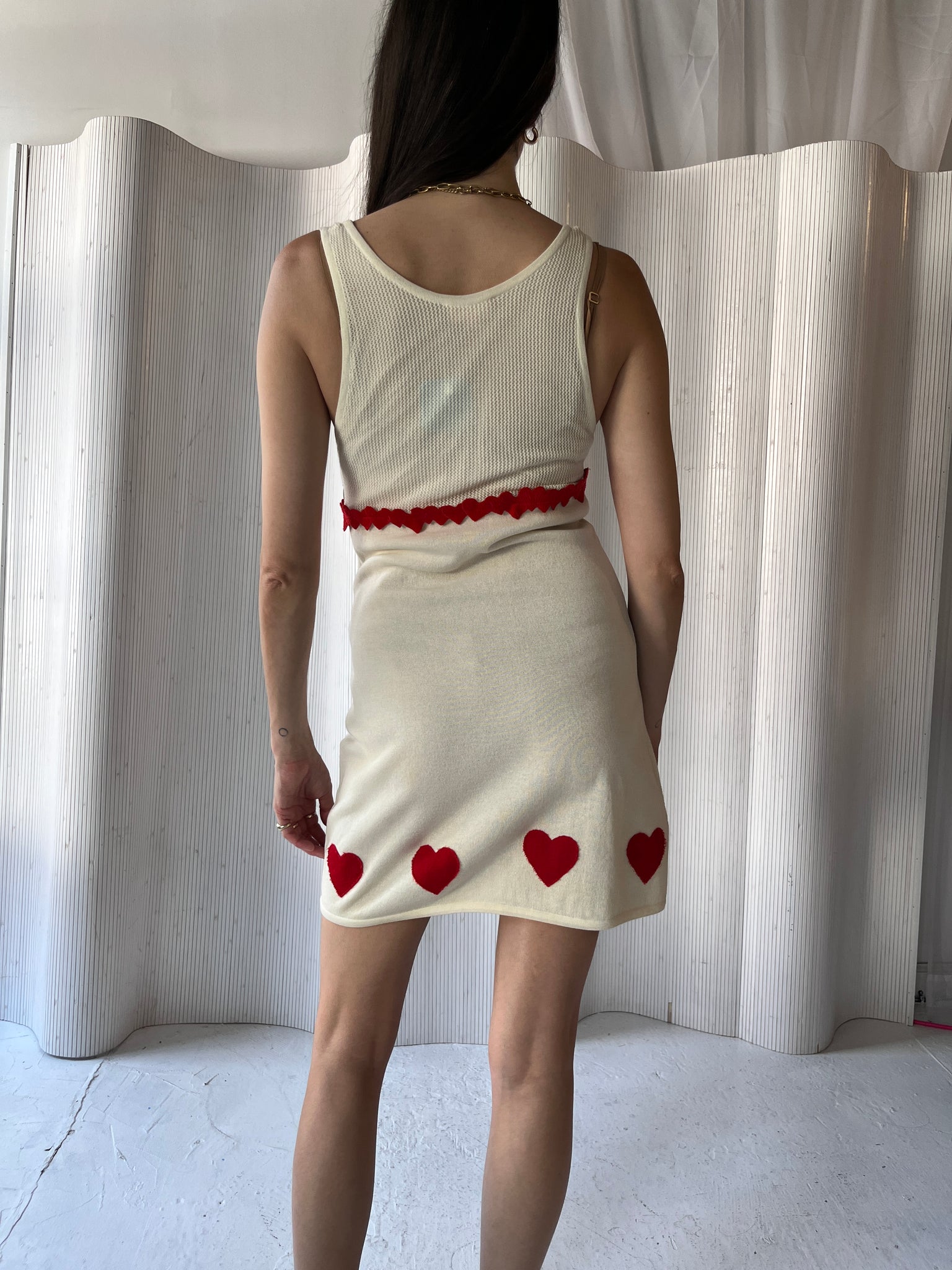 Giamba white & red heart dress