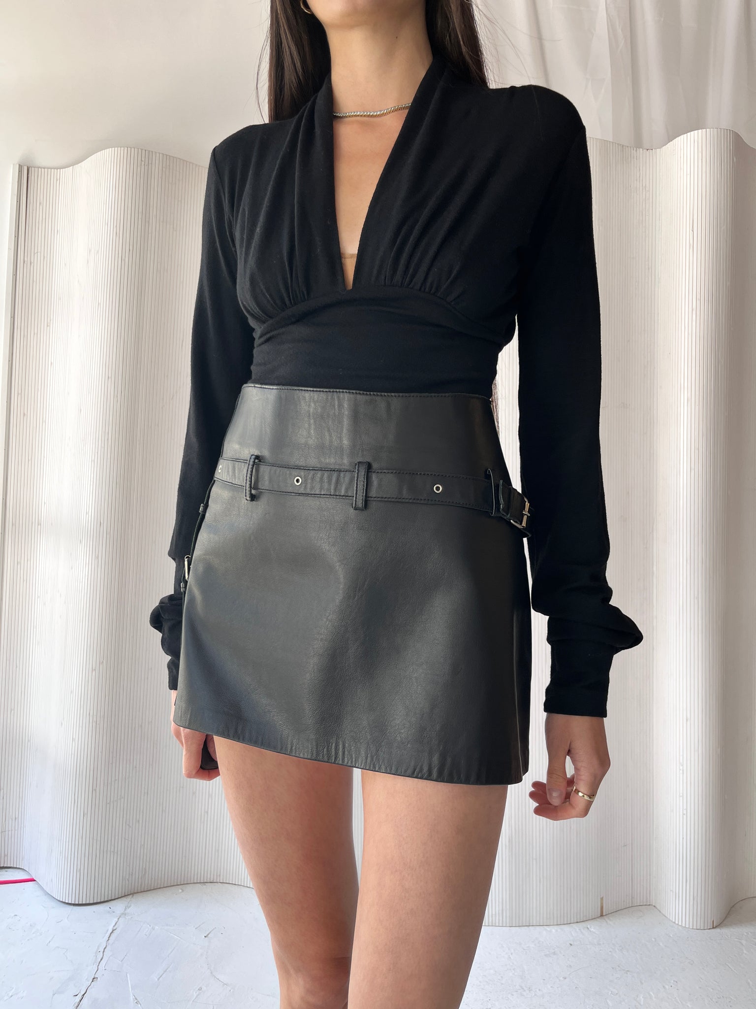 Rinascimento 2000s Leather Skirt