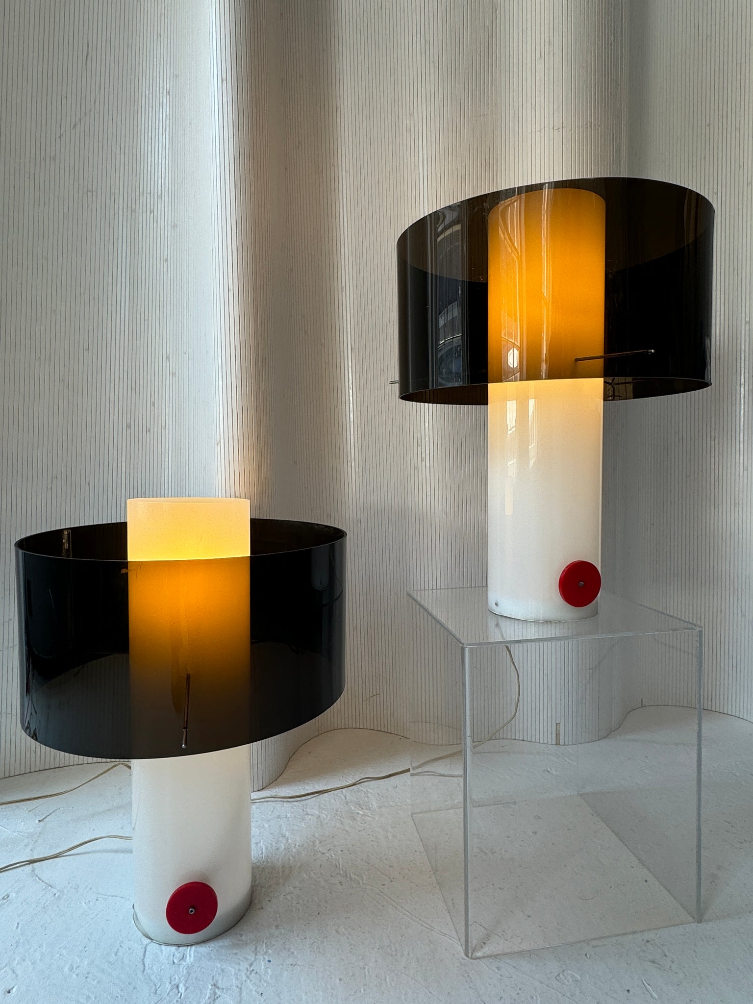 1960s acrylic table lamps