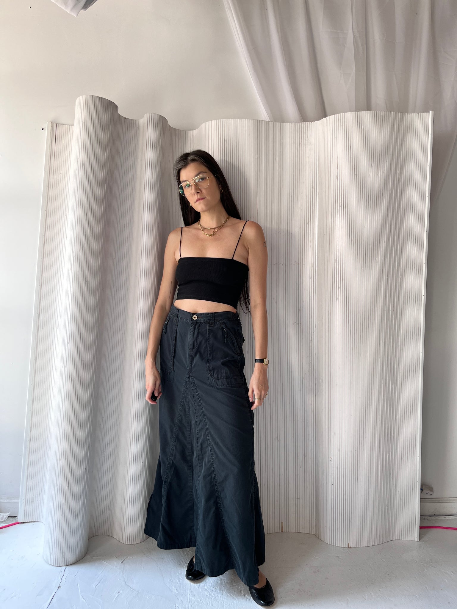 2000s Ralph Lauren cargo maxi skirt