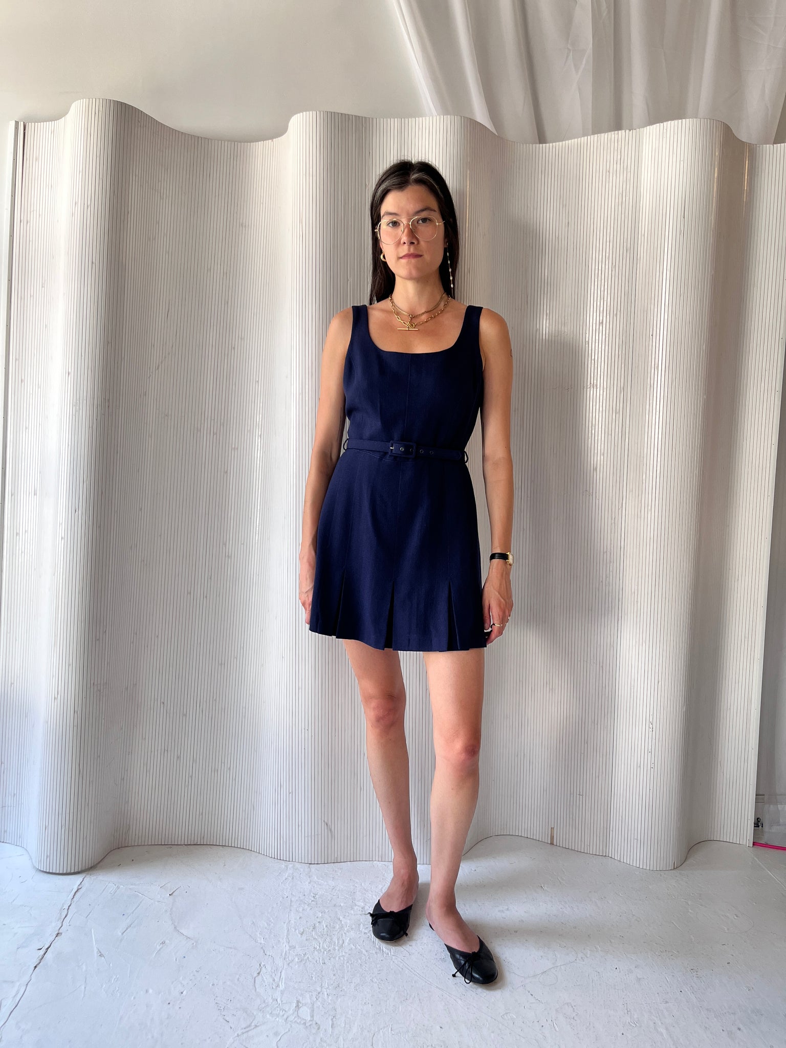 Vintage Bebe navy wool dress