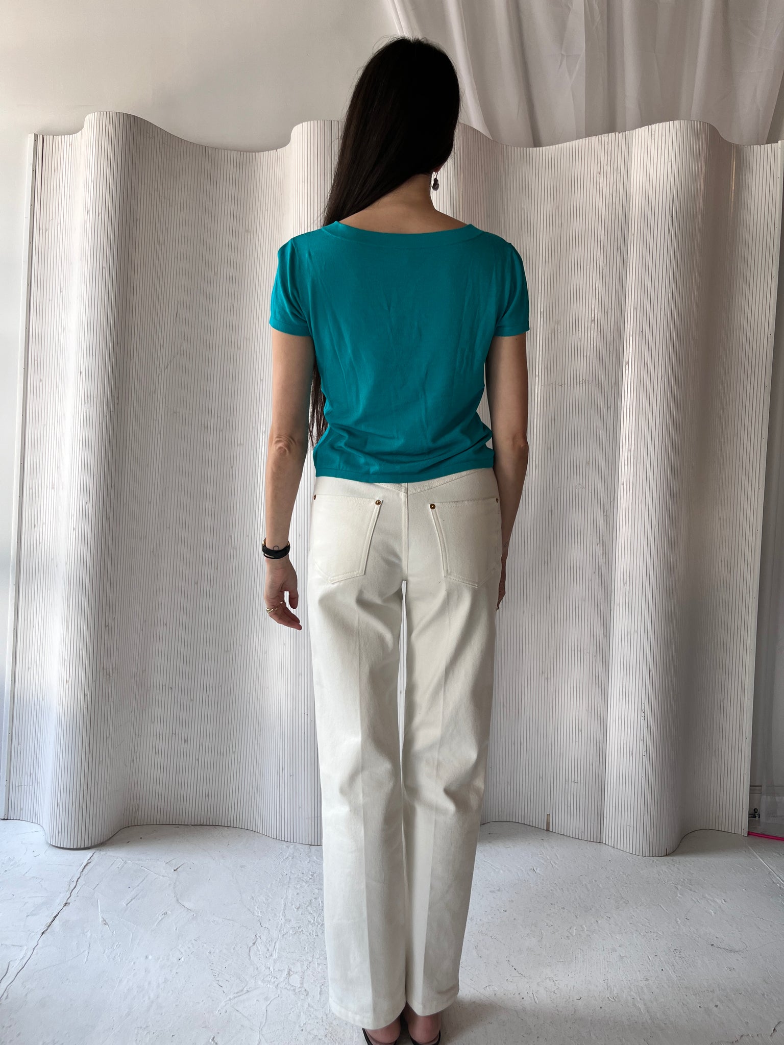 Escada teal tee