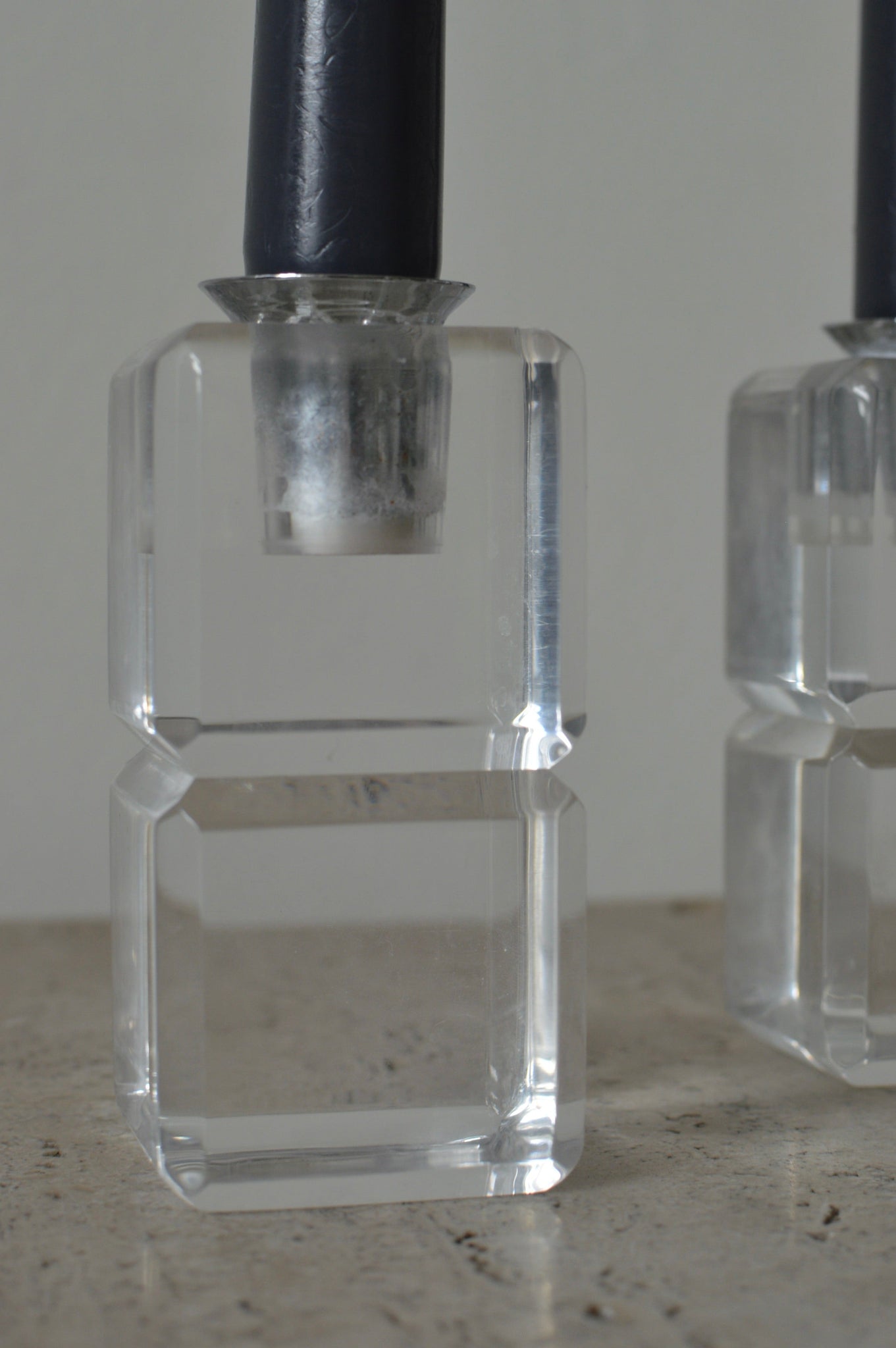 LUCITE CANDLE HOLDERS