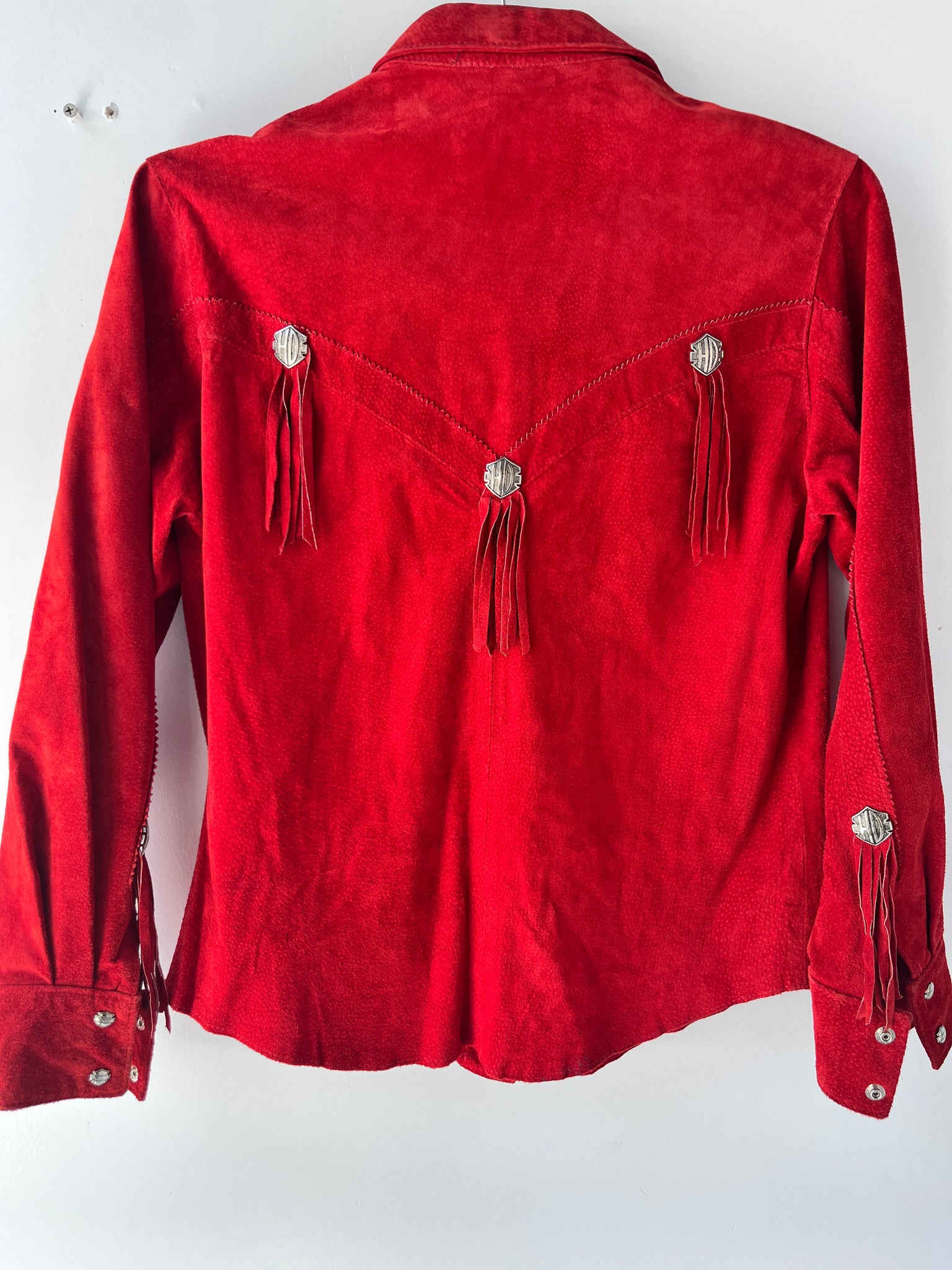 Harley Davidson Red Suede Western Shirt