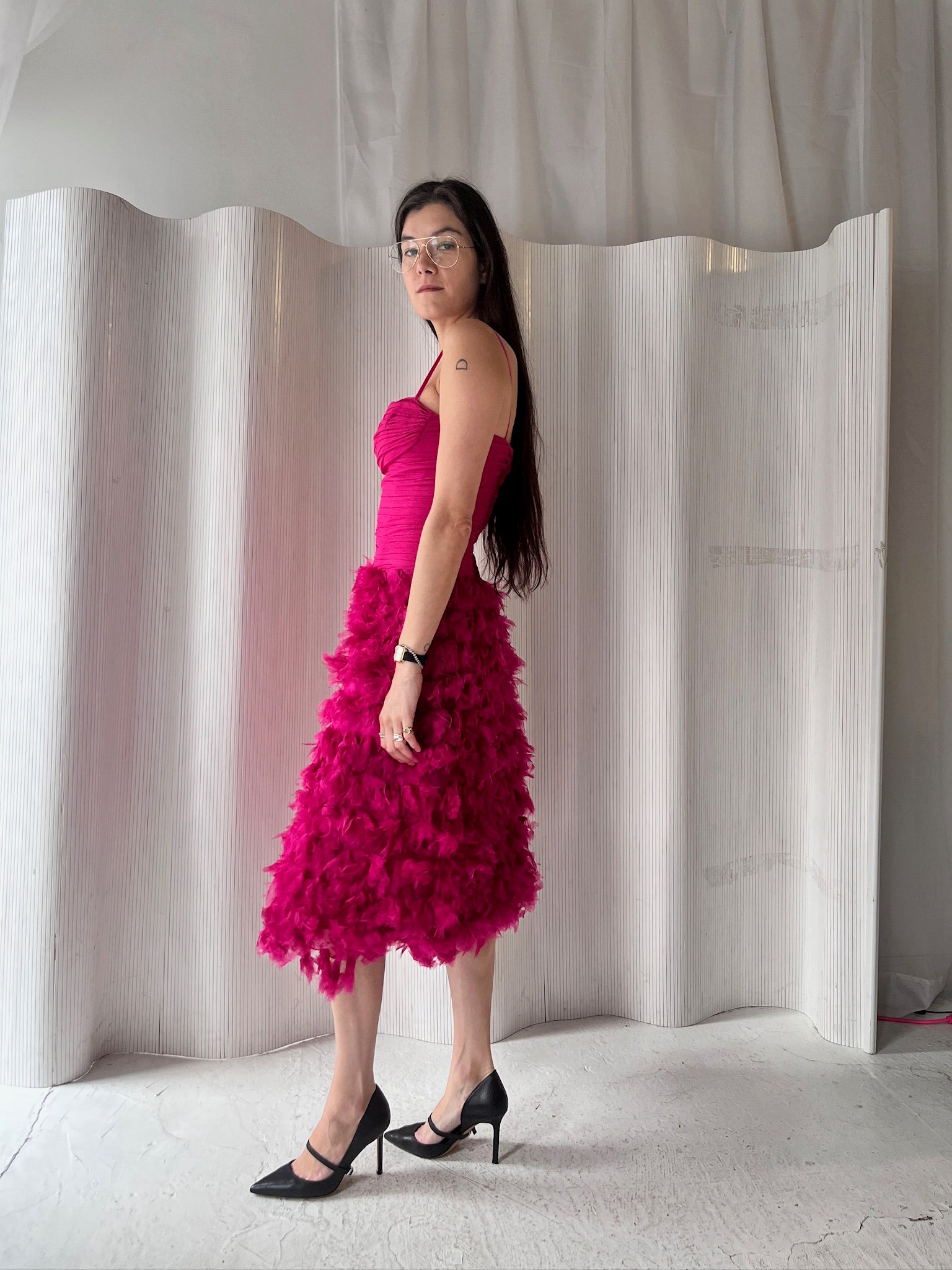 Silk Feathered Dress