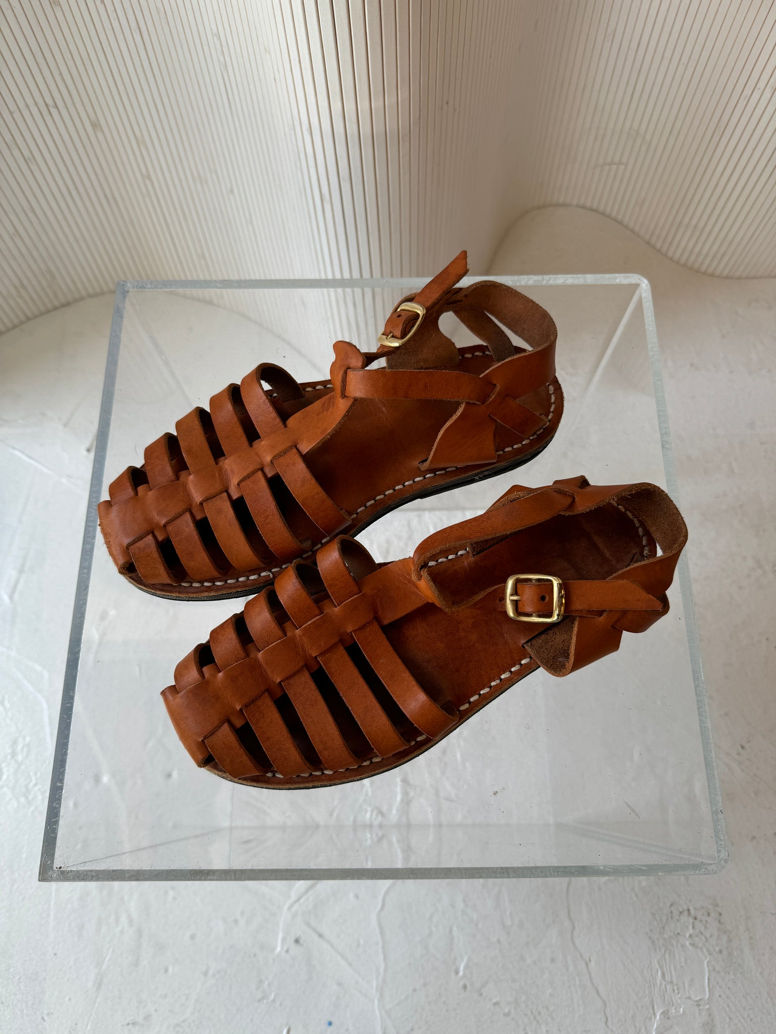 Handmade brown leather sandal