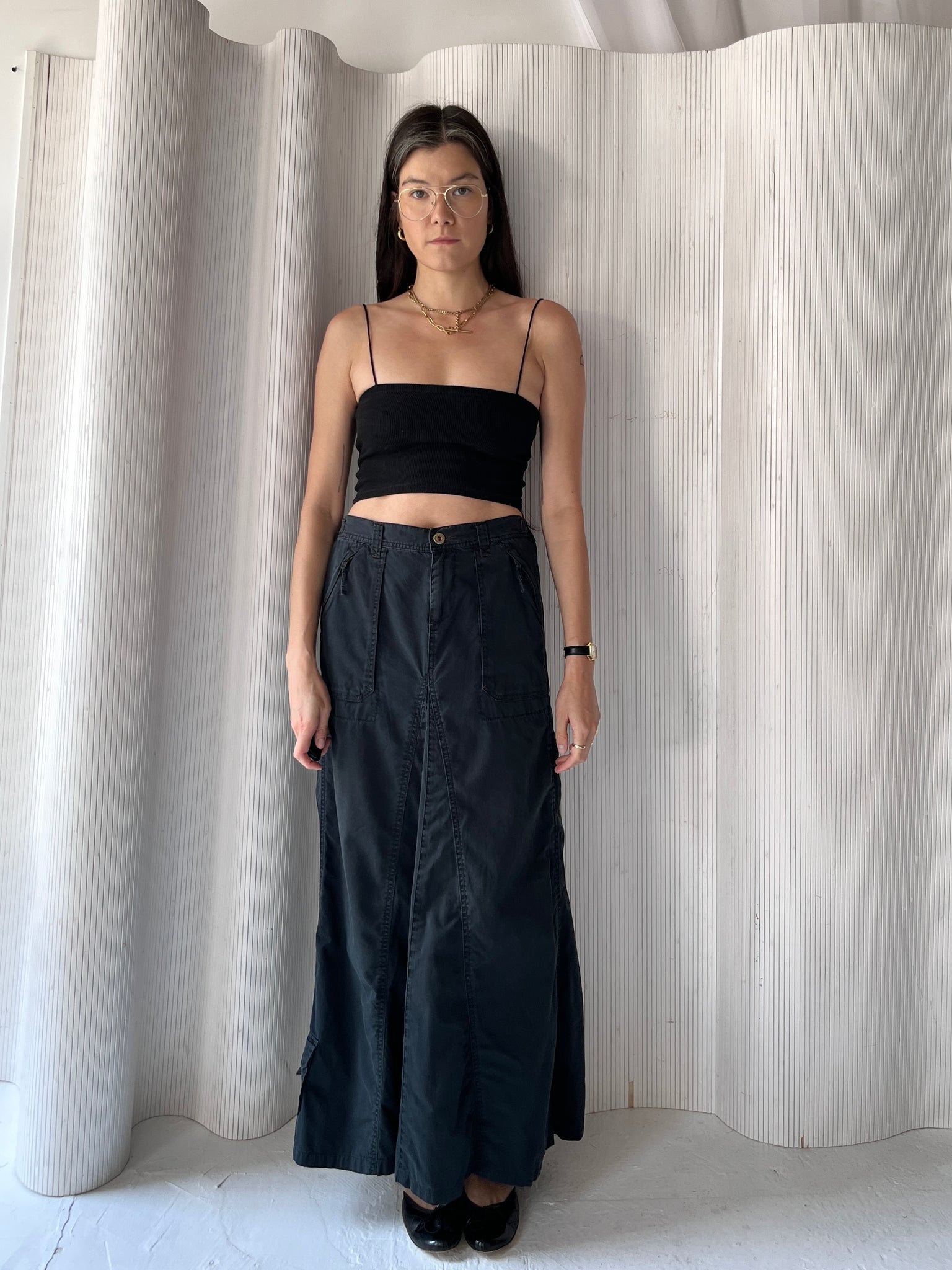 2000s Ralph Lauren cargo maxi skirt