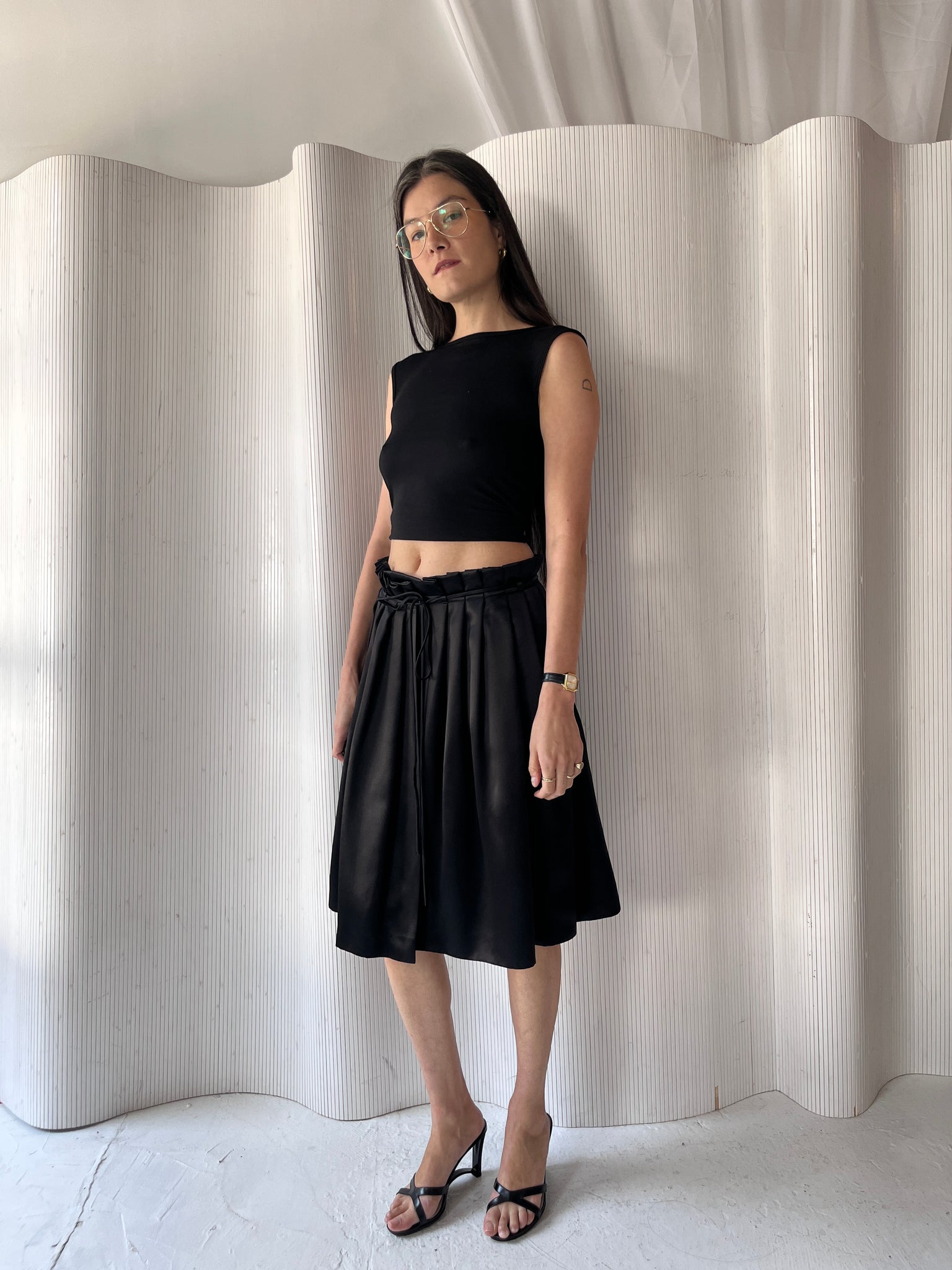 Plein Sud 2000s Black Pleated Skirt