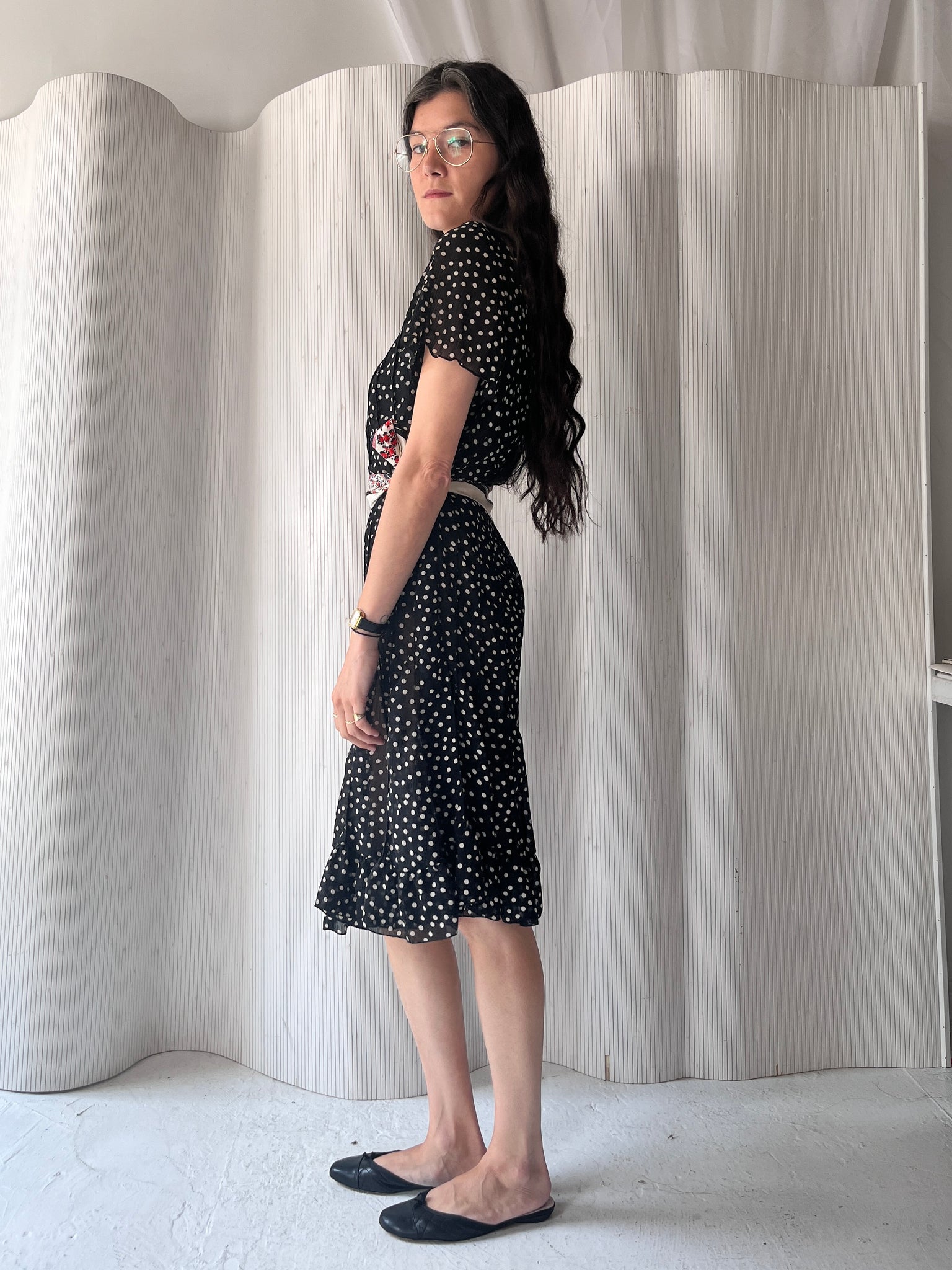 Polka dot sheer dress