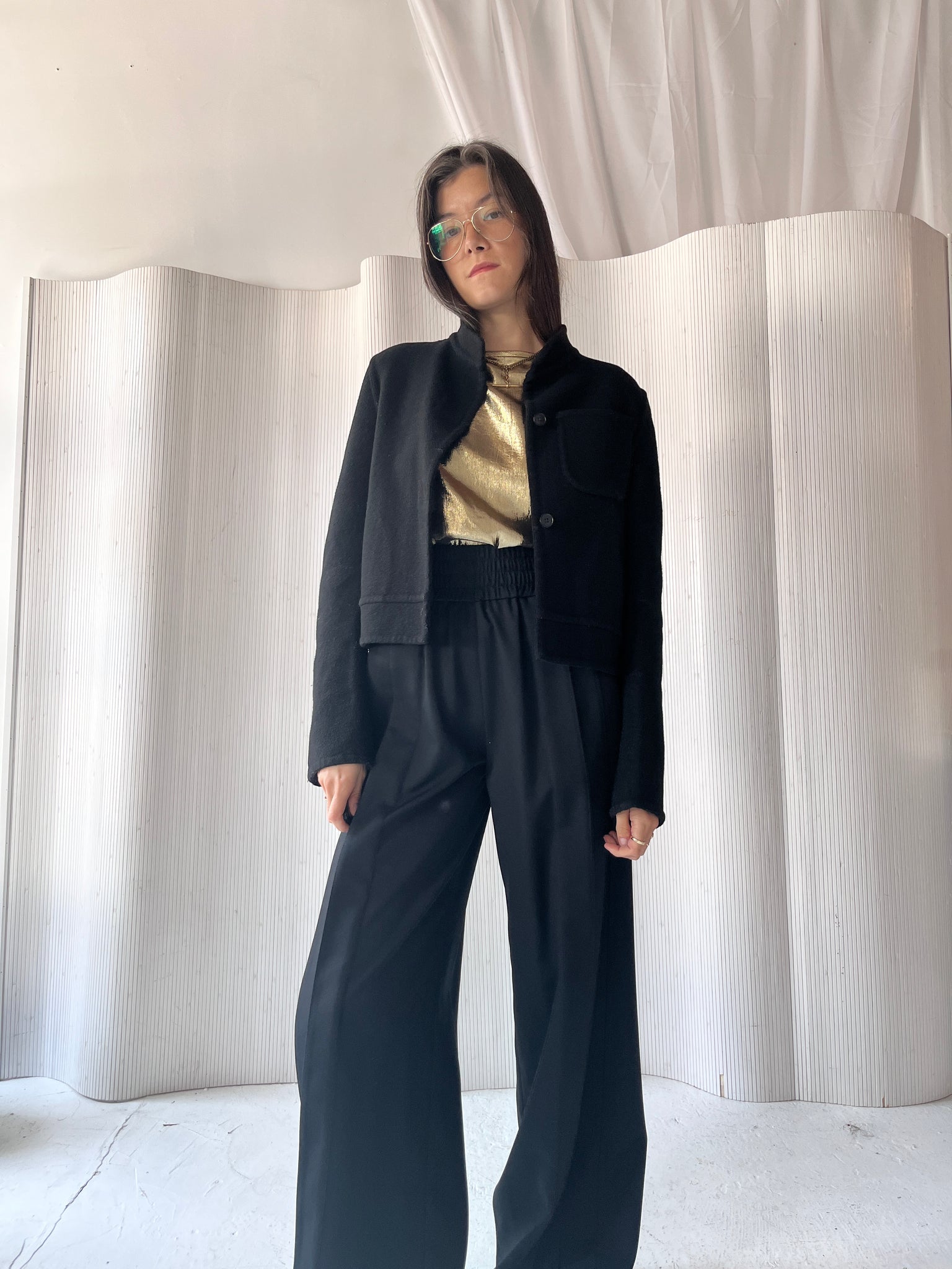 Jil Sander x Uniqlo wool cropped jacket