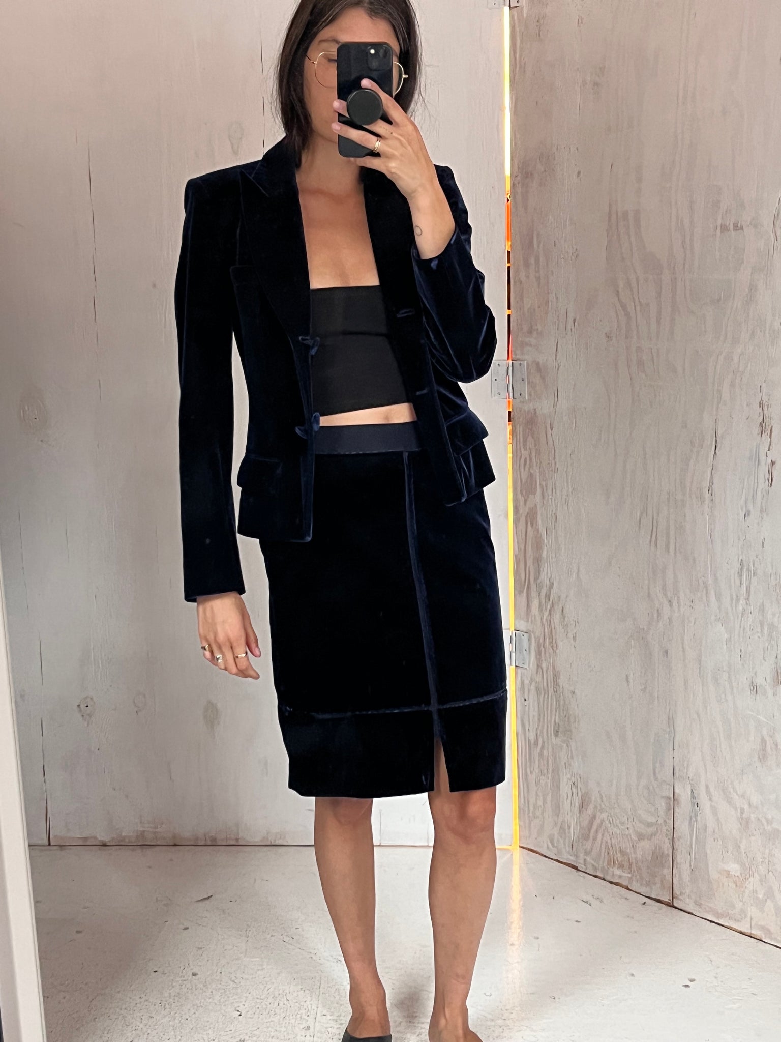 Yves Saint Laurent Velvet Suit