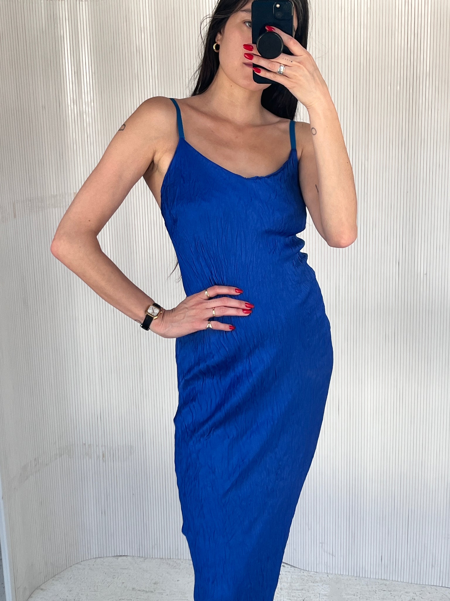 Floreiza Cobalt Plisse dress