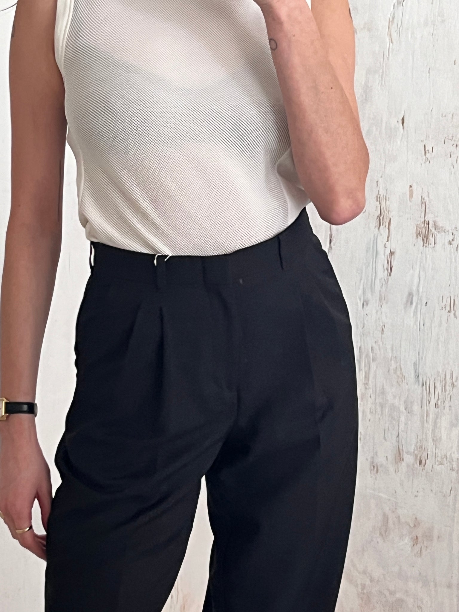 Pleated Black Trousers