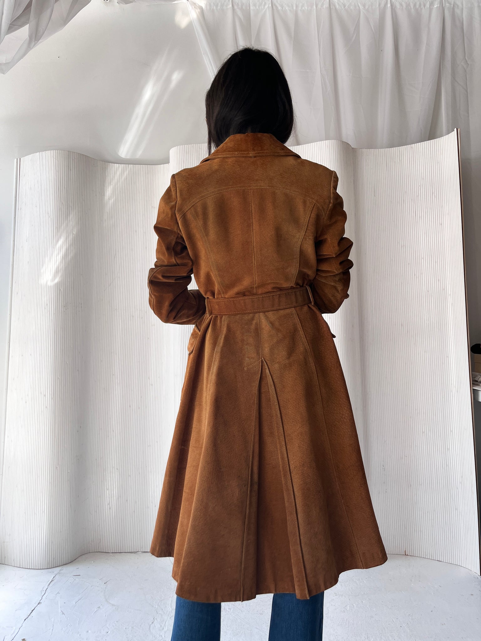 Suede Trench Coat