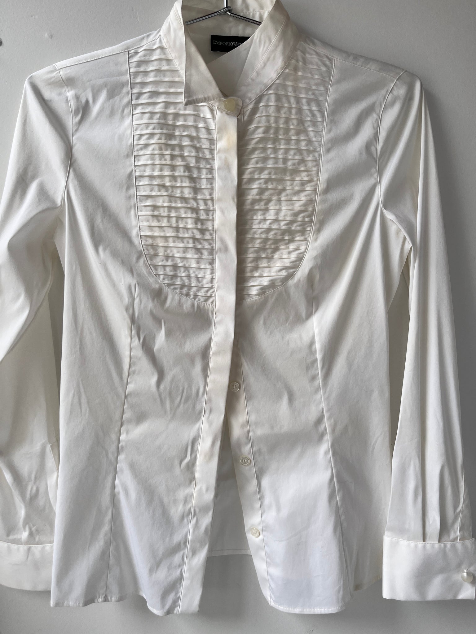 Giorgio Armani white tuxedo shirt