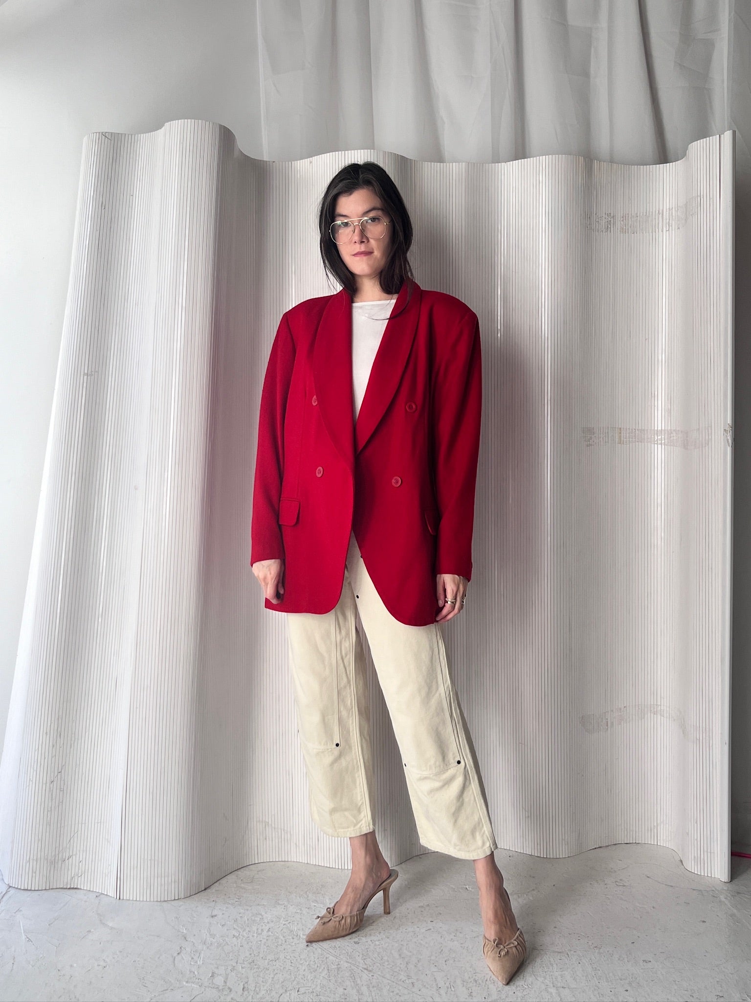 Vintage Cherry Wool Blazer