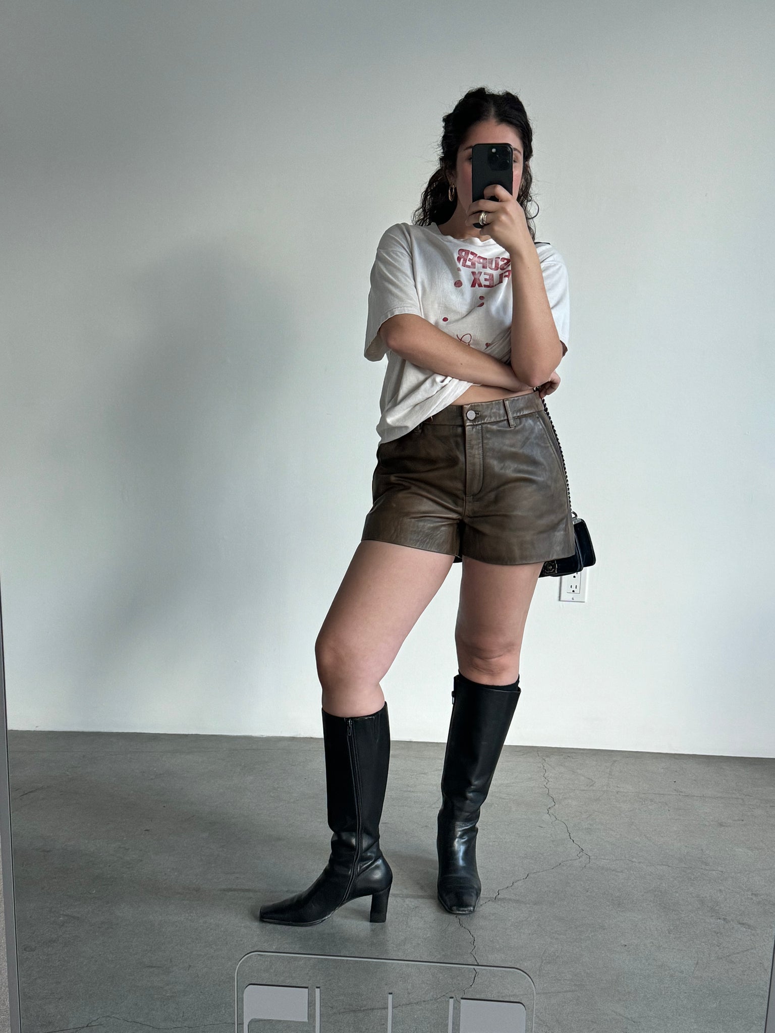 Remain Brown Leather Shorts