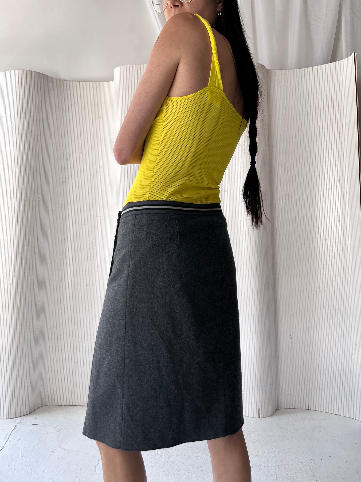 Prada Grey Wrap Skirt