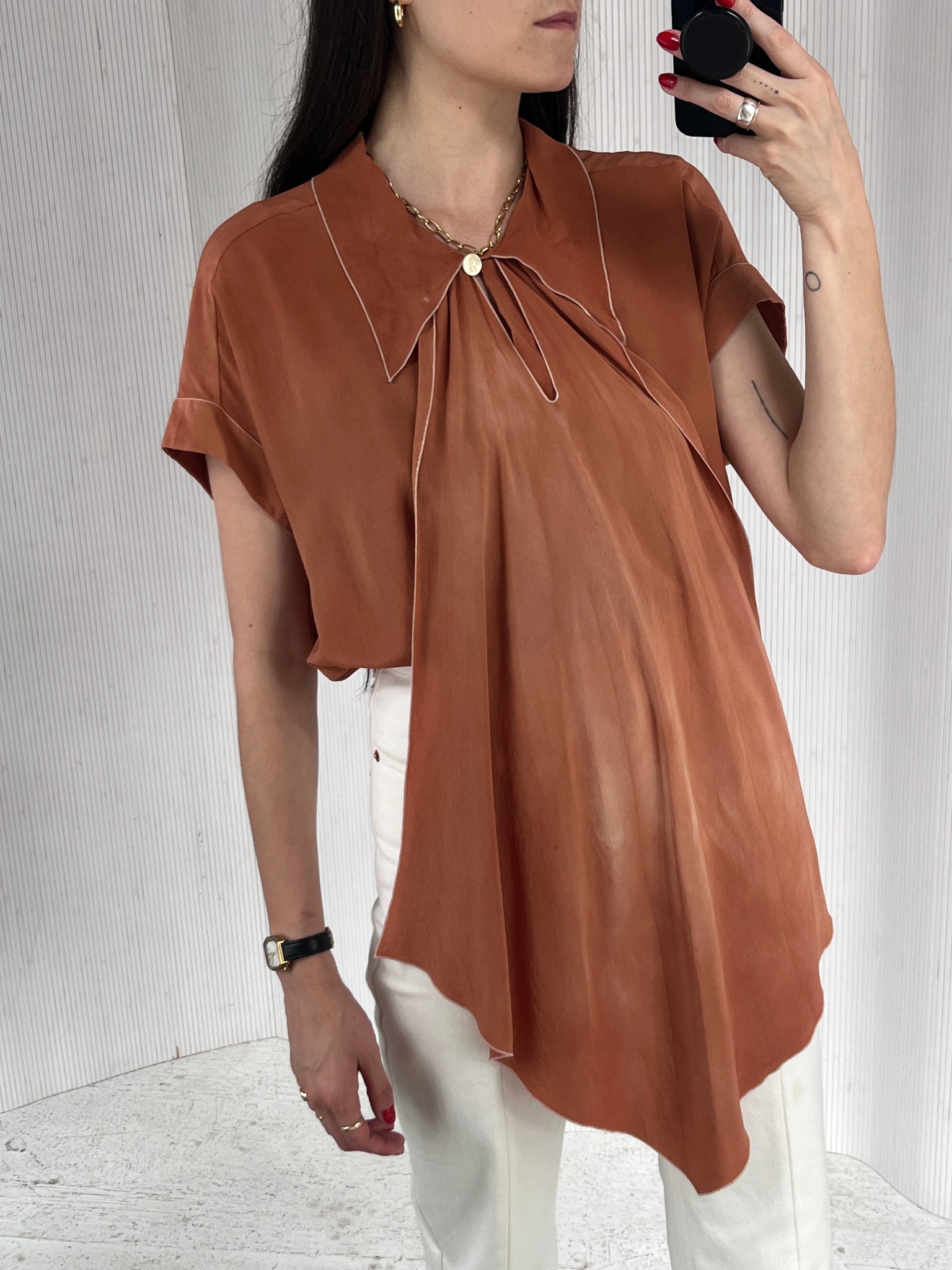 70's / 80's Karl Era Chloe Overdyed Silk Sash Top